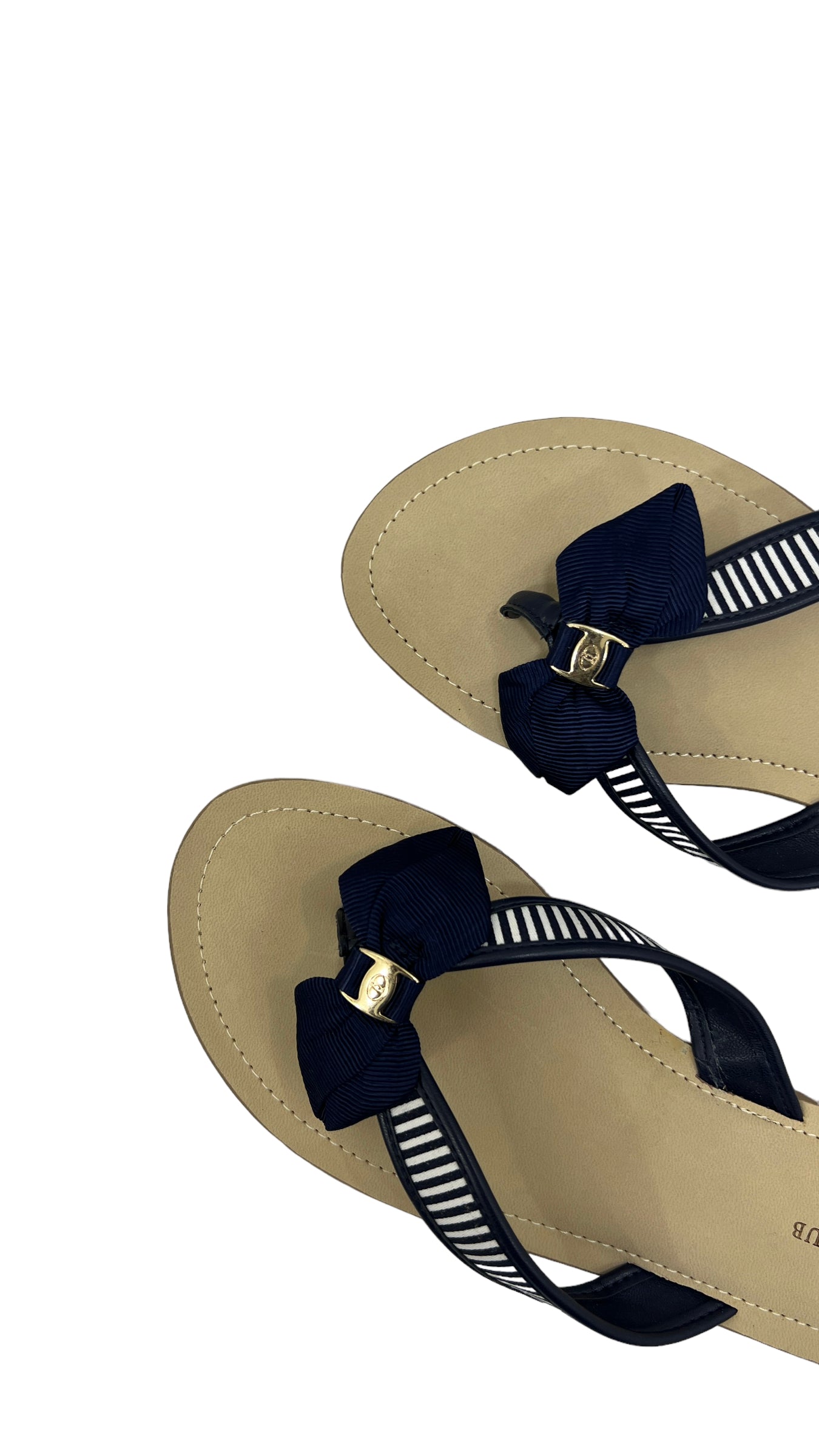 CHARTER CLUB NAVY STRIPE SLIPPERS