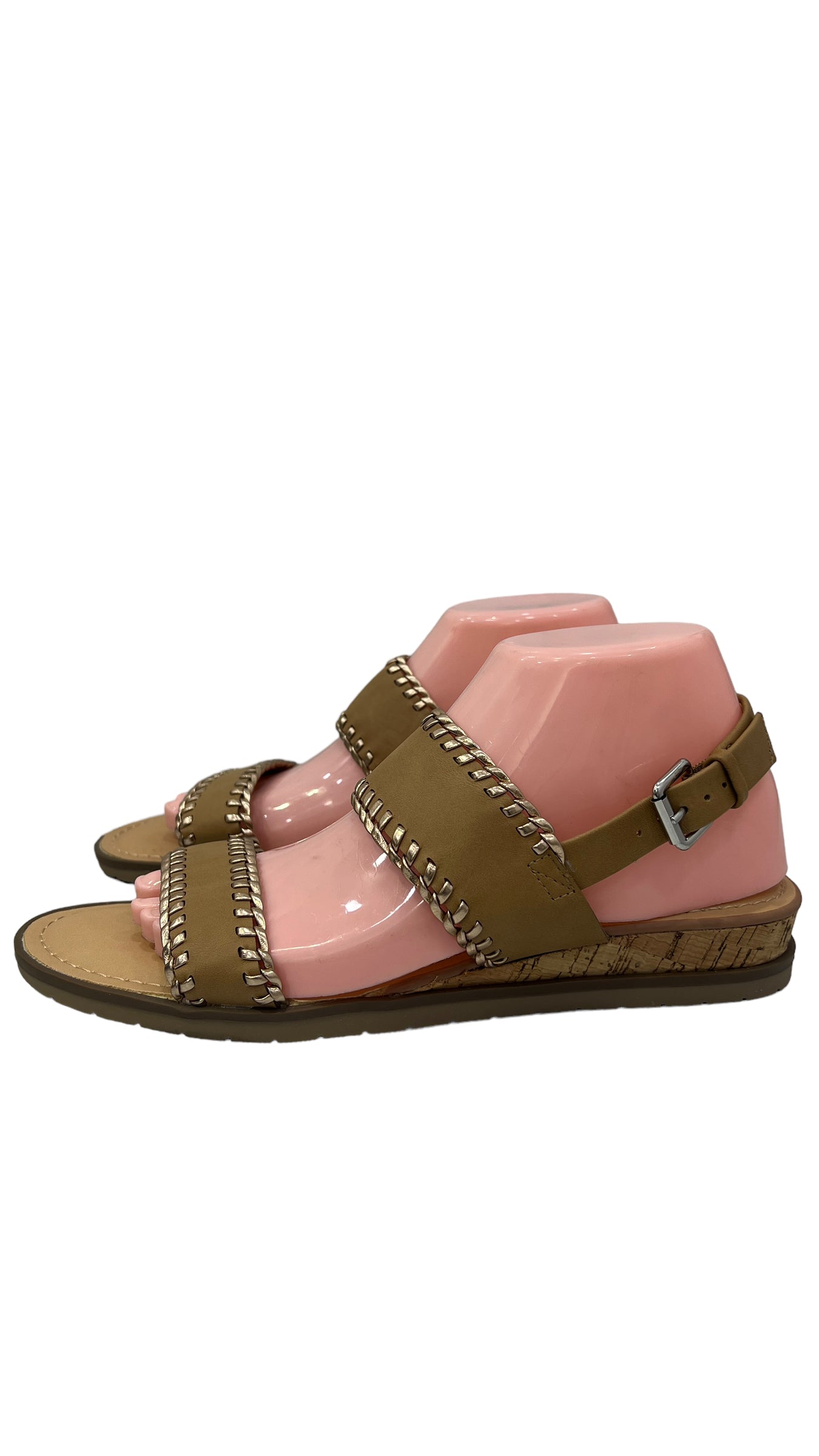 DOLCE VITA BROWN DOUBLE STRAP FLAT SANDAL