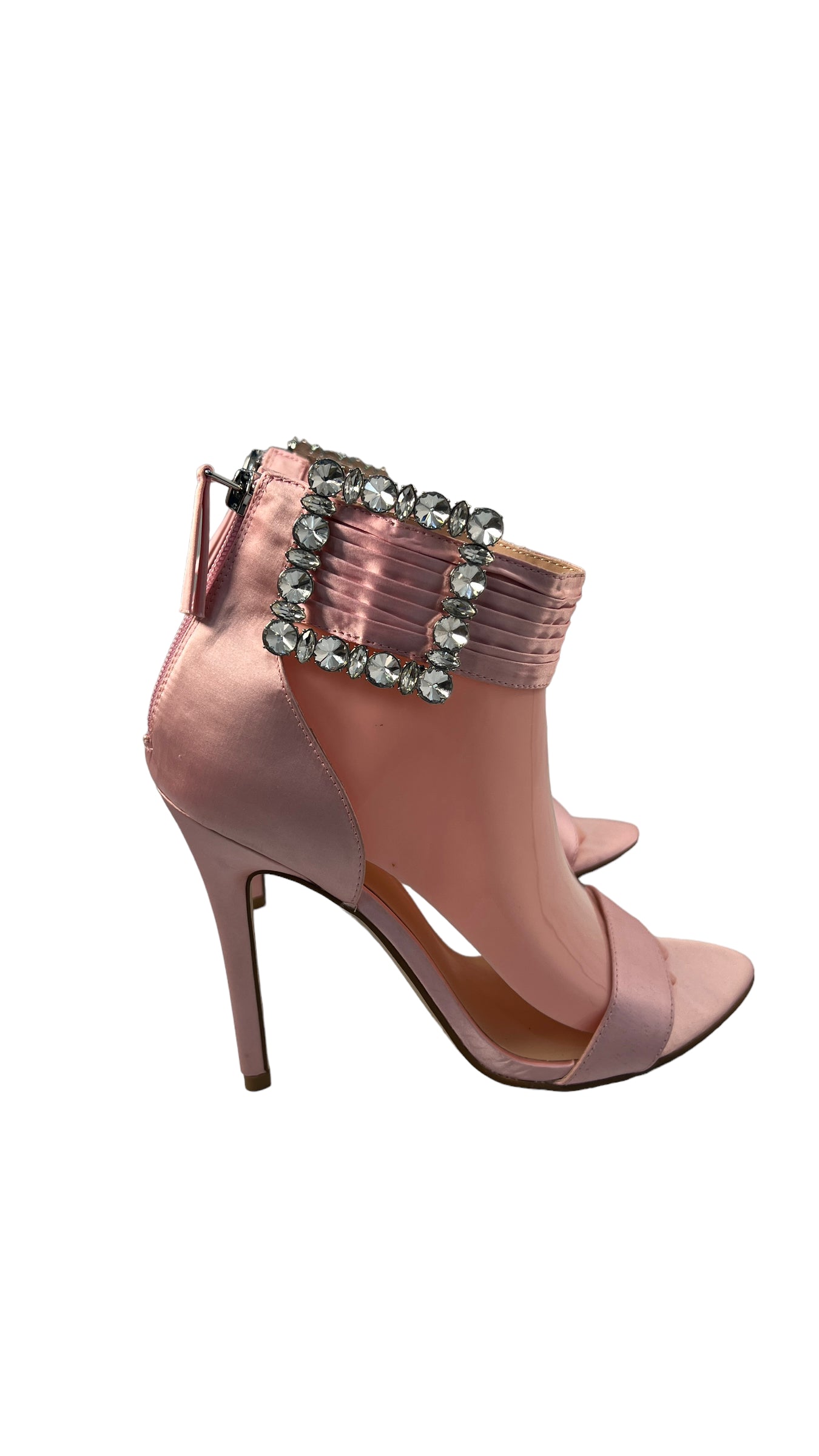 OASIS PINK SATIN EMBELLISHED BUCKLE SANDAL