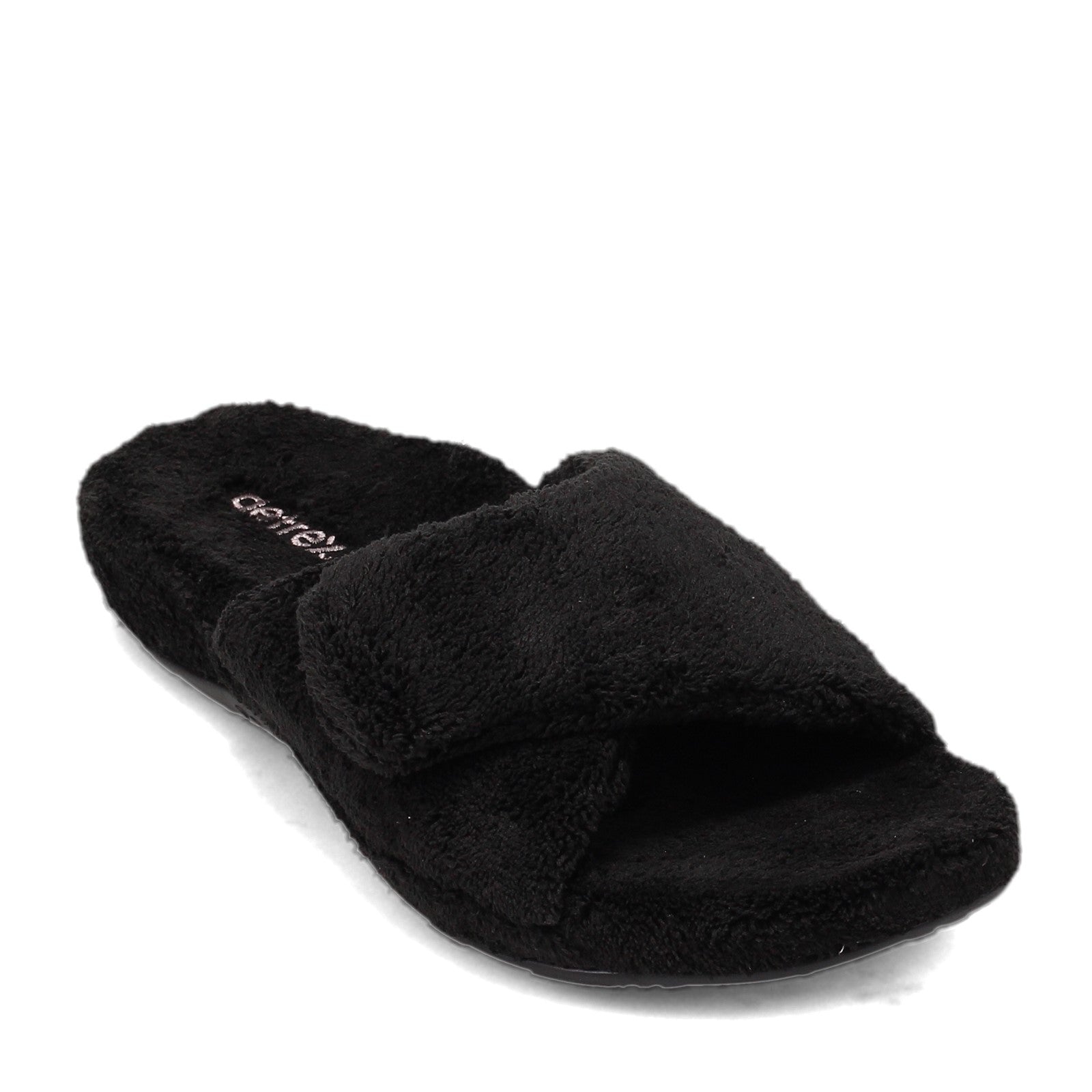 AETREX BLACK FUR SLIDES