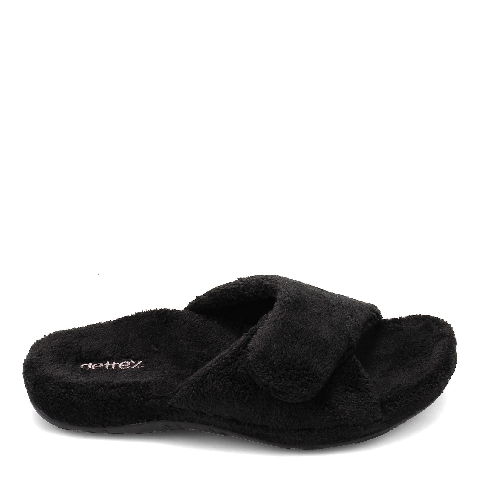 AETREX BLACK FUR SLIDES