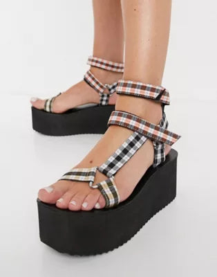 ASOS GINGHAM FLATFORMS