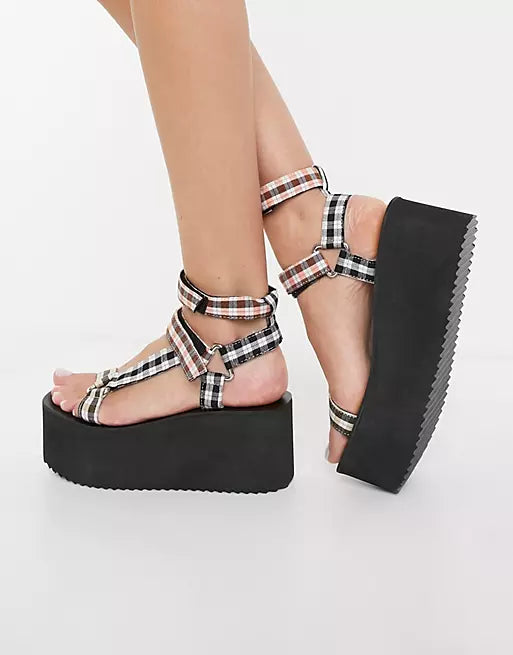 ASOS GINGHAM FLATFORMS