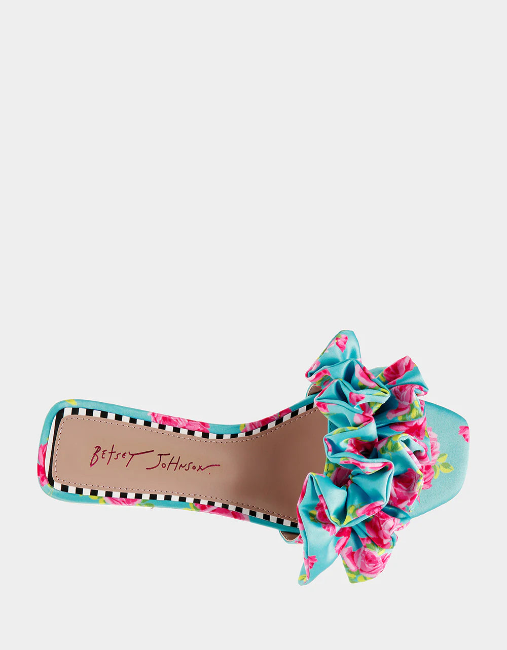 BETSEY JOHNSON BLUE FLORAL SLIPPERS