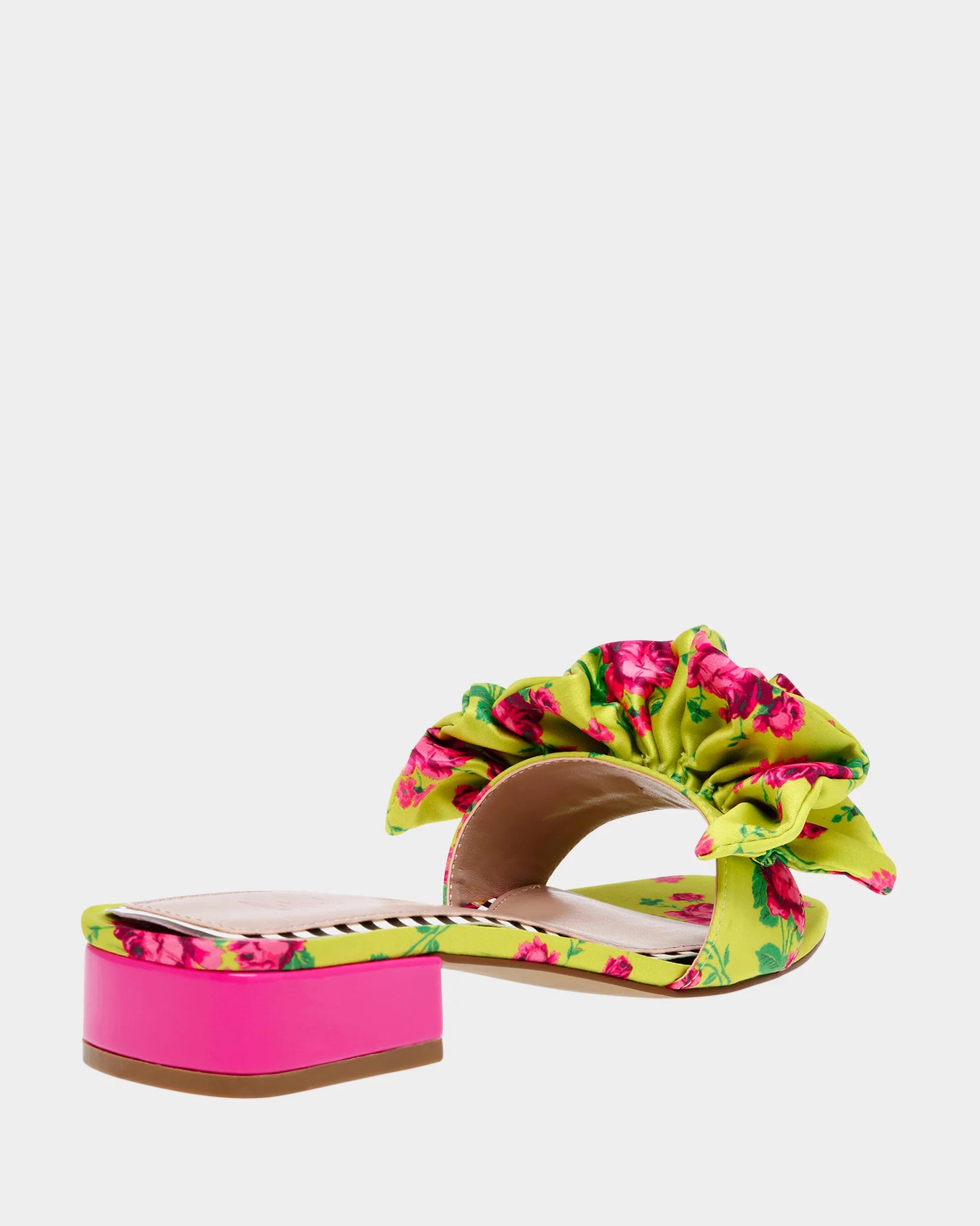 BETSEY JOHNSON CITRON FLORAL SLIPPERS