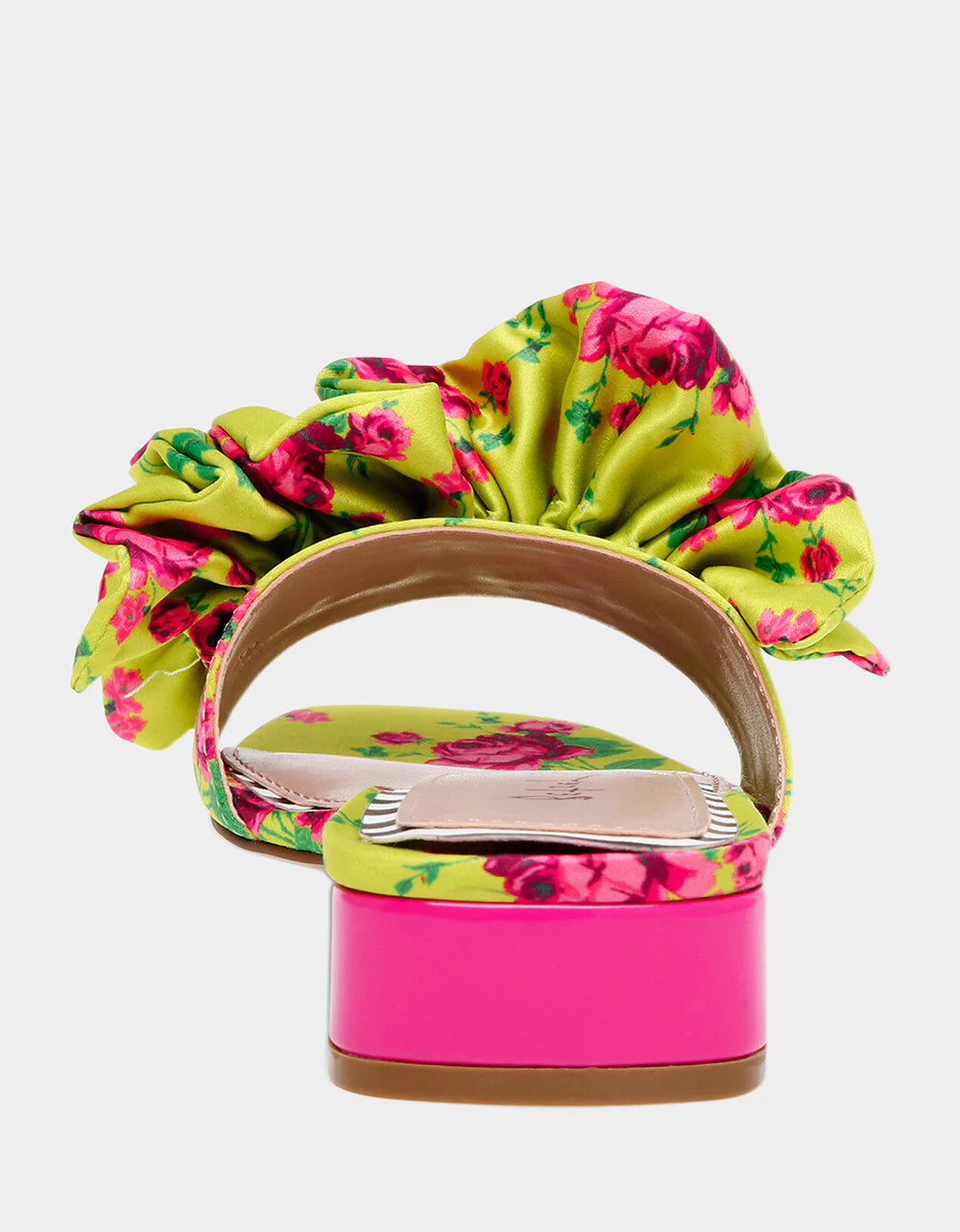BETSEY JOHNSON CITRON FLORAL SLIPPERS
