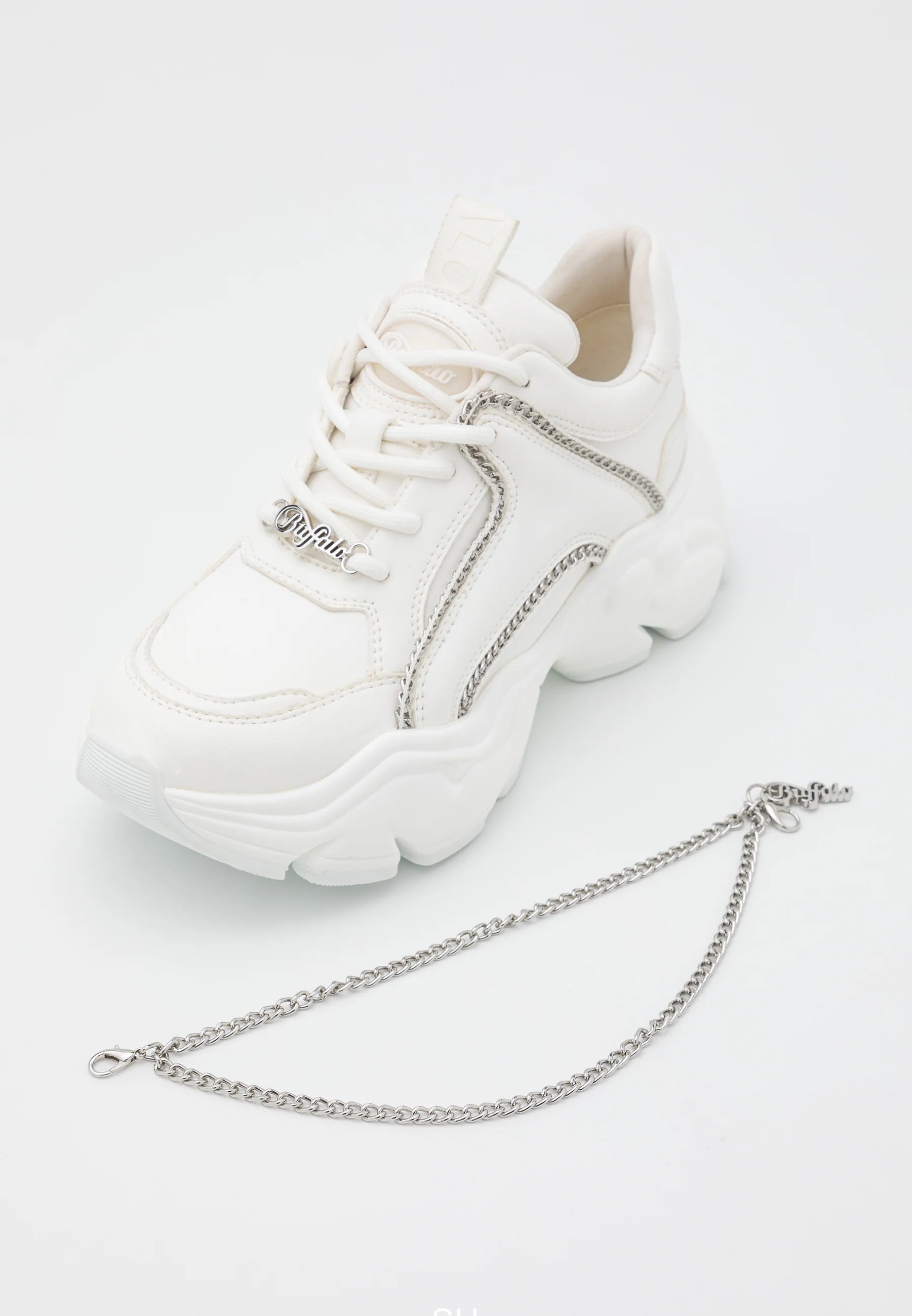 BUFFALO WHITE CHUNKY CHAIN DETAIL SNEAKERS