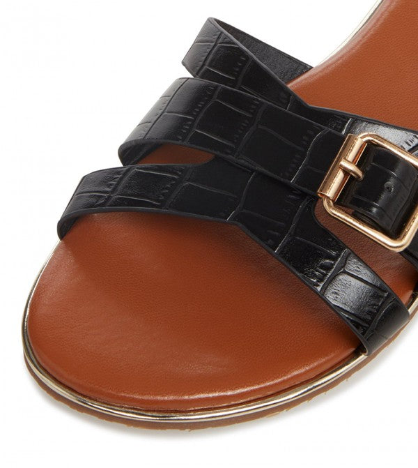DUNE BLACK BUCKLE DETAIL SLIDE