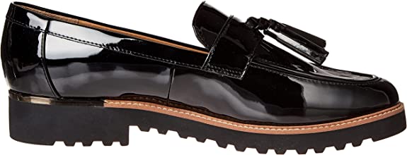 FRANCO SARTO BLACK PATENT TASSEL DETAIL LOAFERS