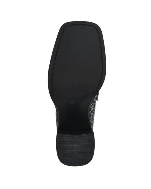 GUESS BLACK EMBELLISHED ENGRAVED LOGO HEELED LOAFERS