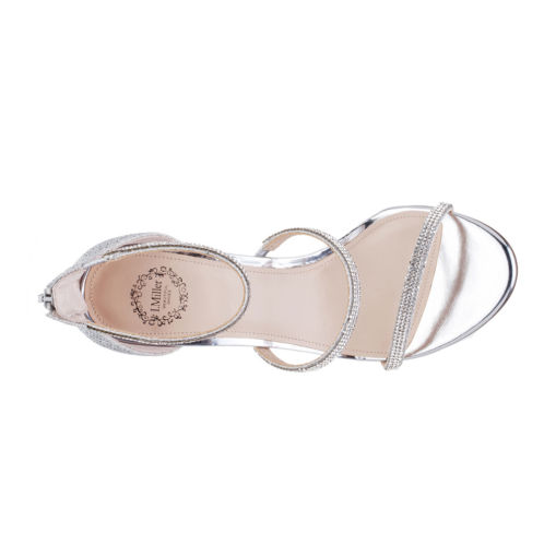 I.MILLER SILVER TRIPLE STRAP BLOCK HEEL SANDAL