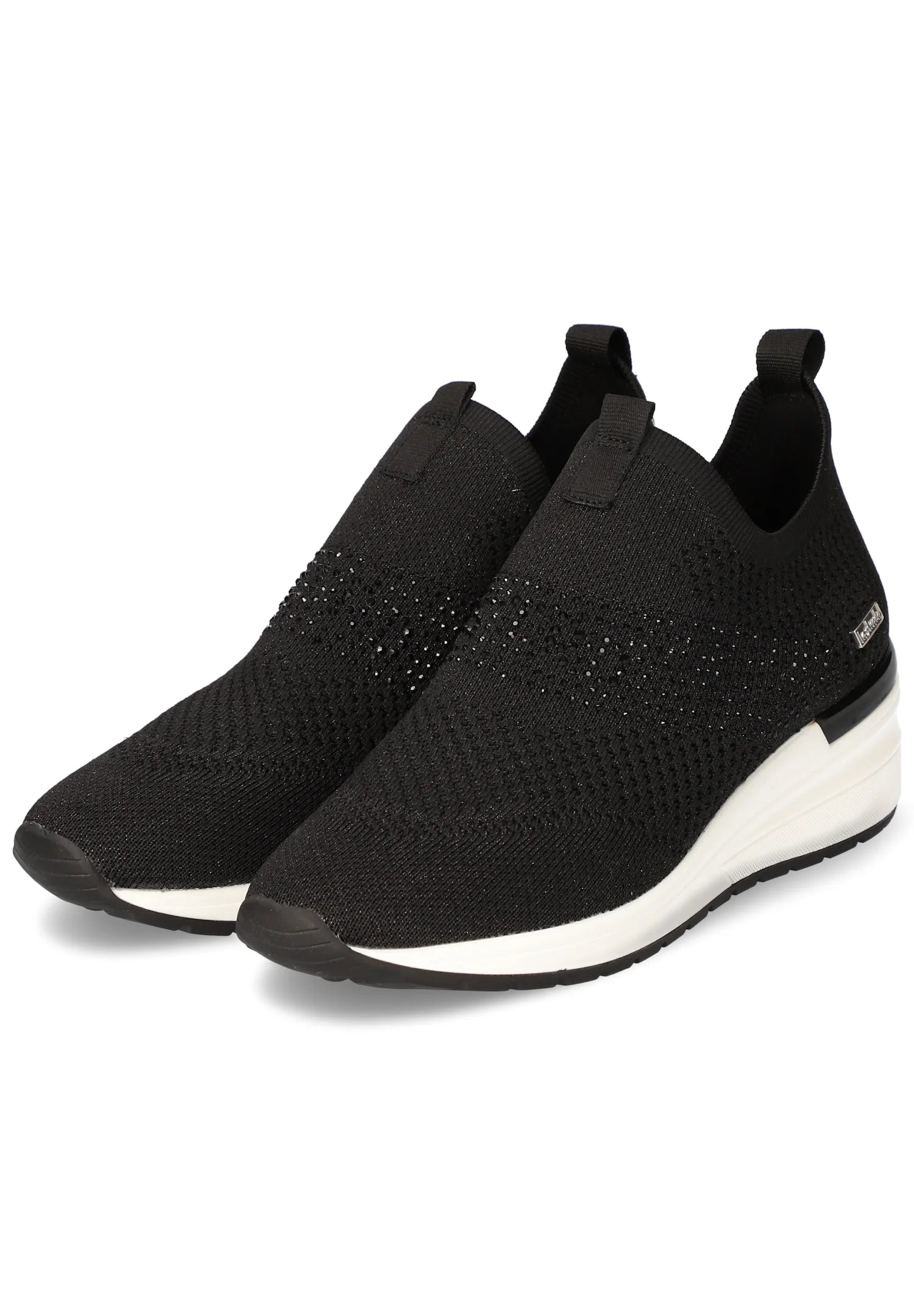 LA STRADA BLACK SOCK TRAINERS WITH STUDS