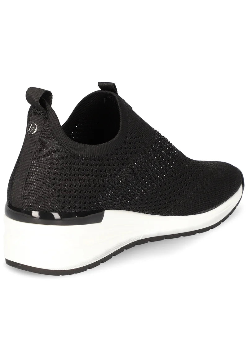 LA STRADA BLACK SOCK TRAINERS WITH STUDS