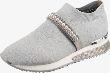 LA STRADA GREY EMBELLISHED SLIP-ON TRAINERS