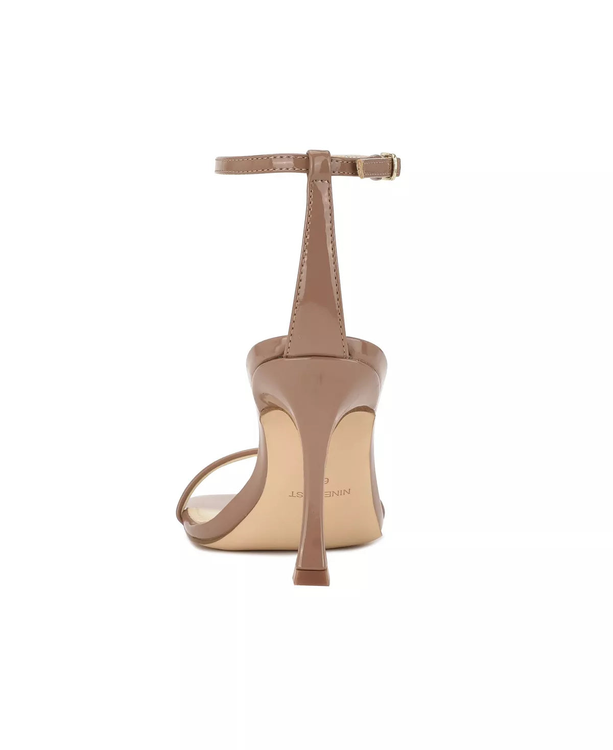 NINE WEST NUDE PATENT LEATHER SANDAL