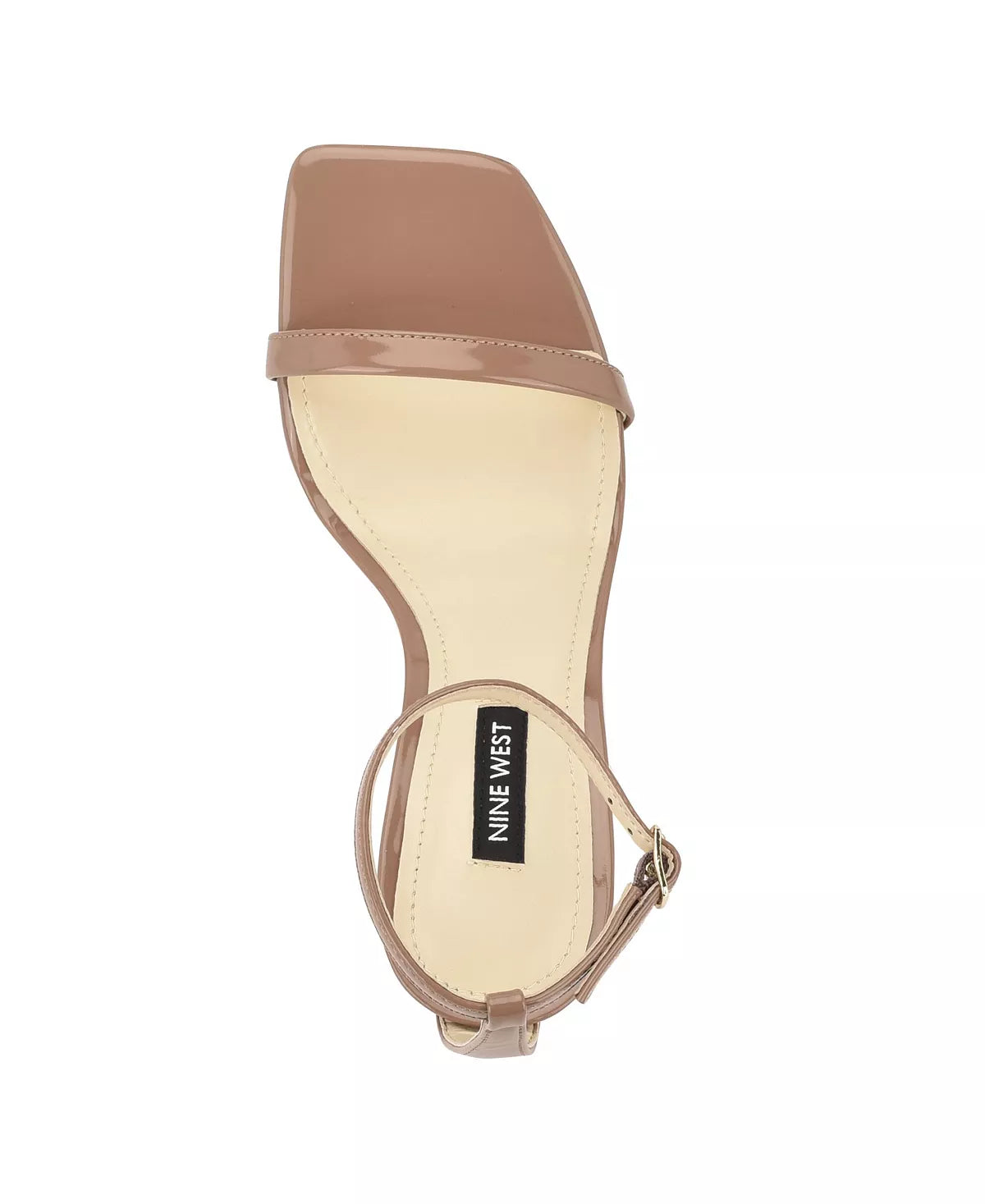 NINE WEST NUDE PATENT LEATHER SANDAL