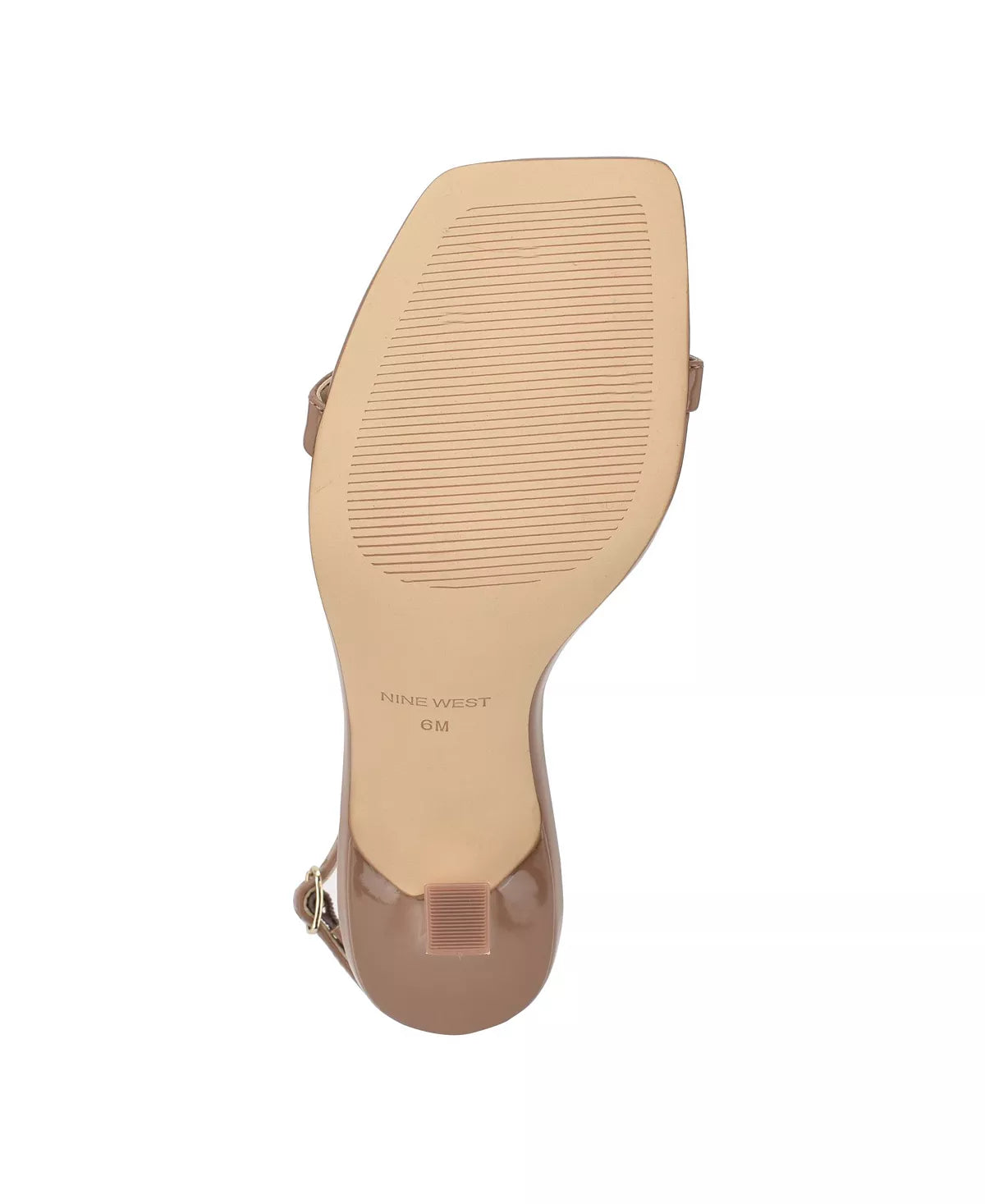 NINE WEST NUDE PATENT LEATHER SANDAL
