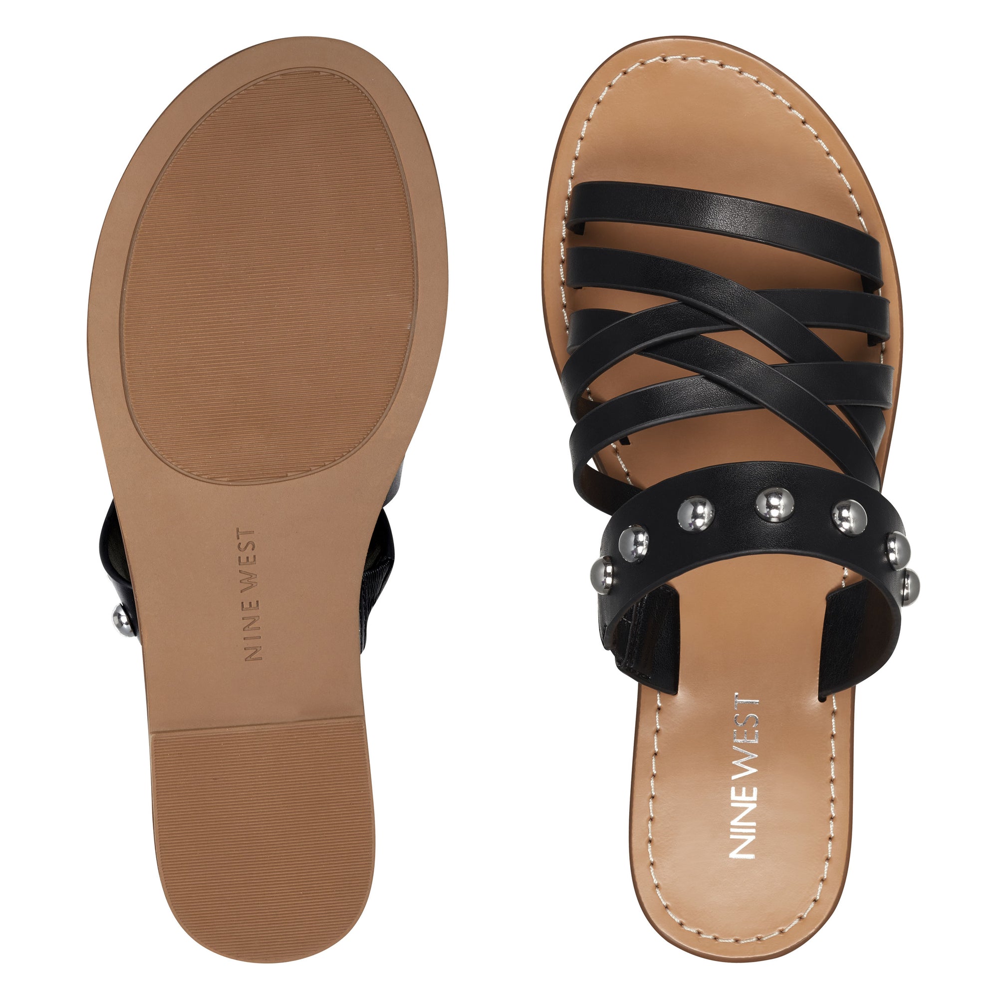 NINE WEST YELLOW STRAPPY SLIDES