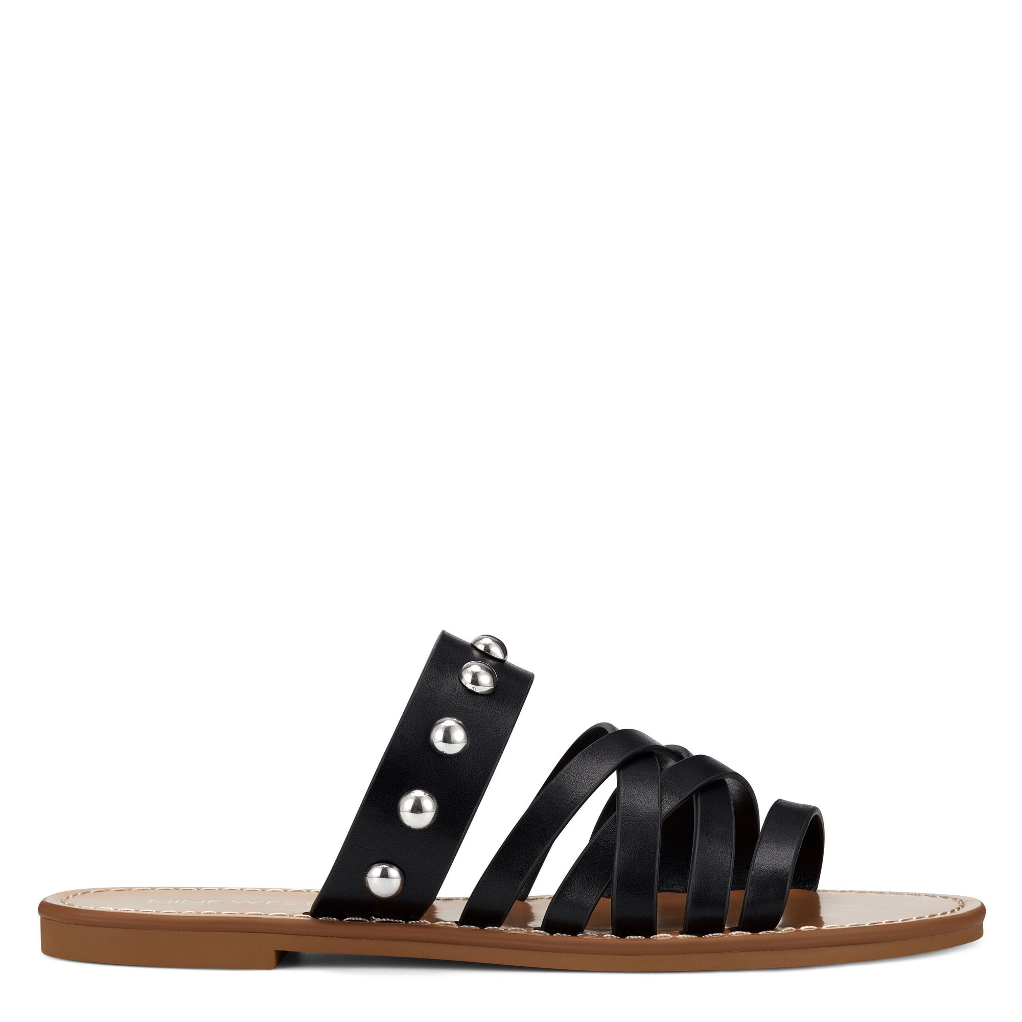 NINE WEST YELLOW STRAPPY SLIDES