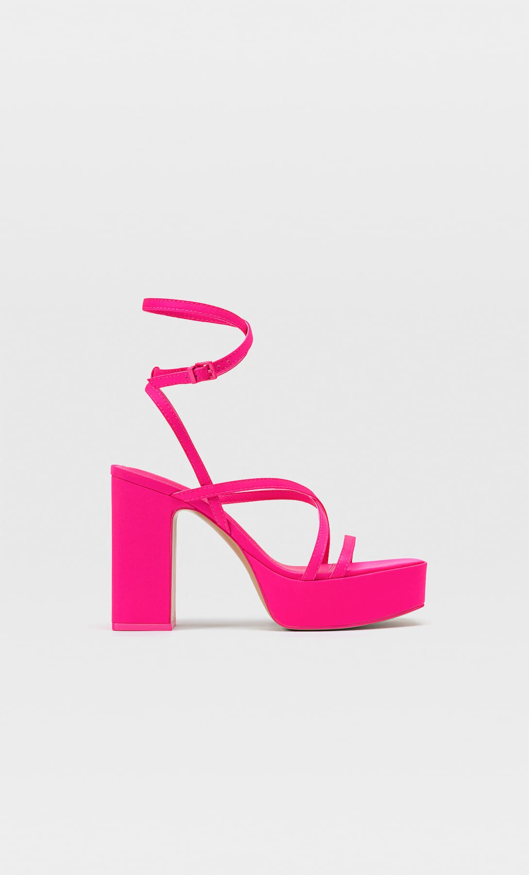 STRADIVARIUS FUCHSIA PLATFORM BLOCK HEEL SANDAL