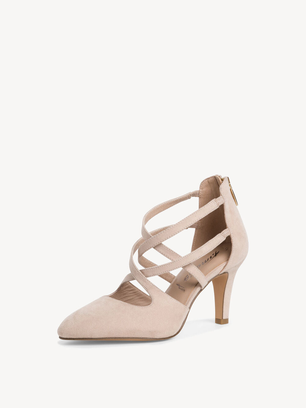 TAMARIS PINK STRAPPY POINTED TOE PUMP