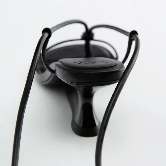 ZARA BLACK TUBE STRAPS LACE-UP SANDAL