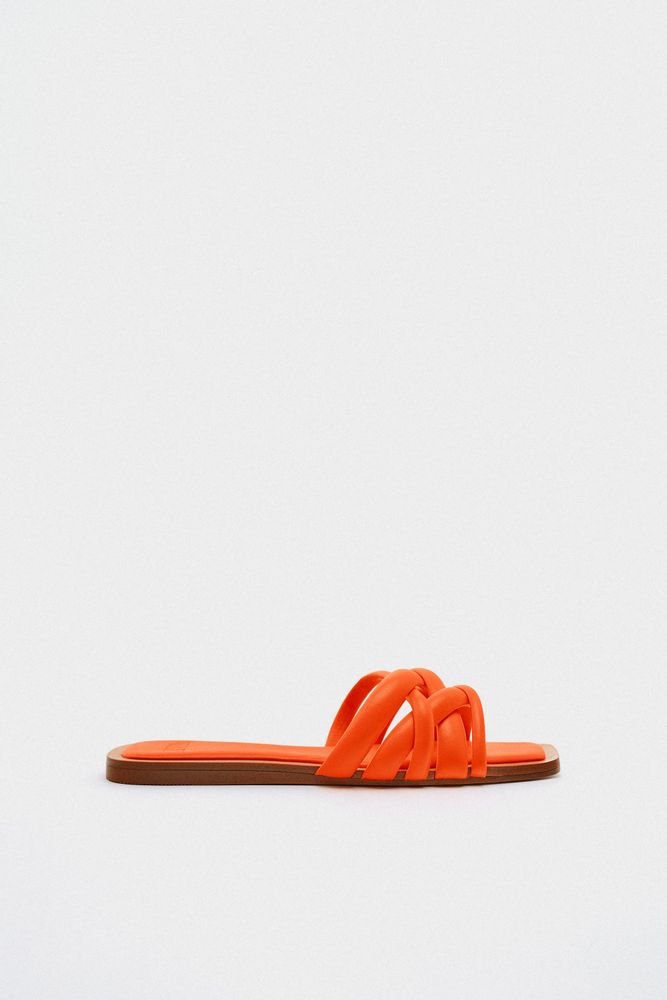 ZARA ORANGE MULTI STRAP SLIPPERS