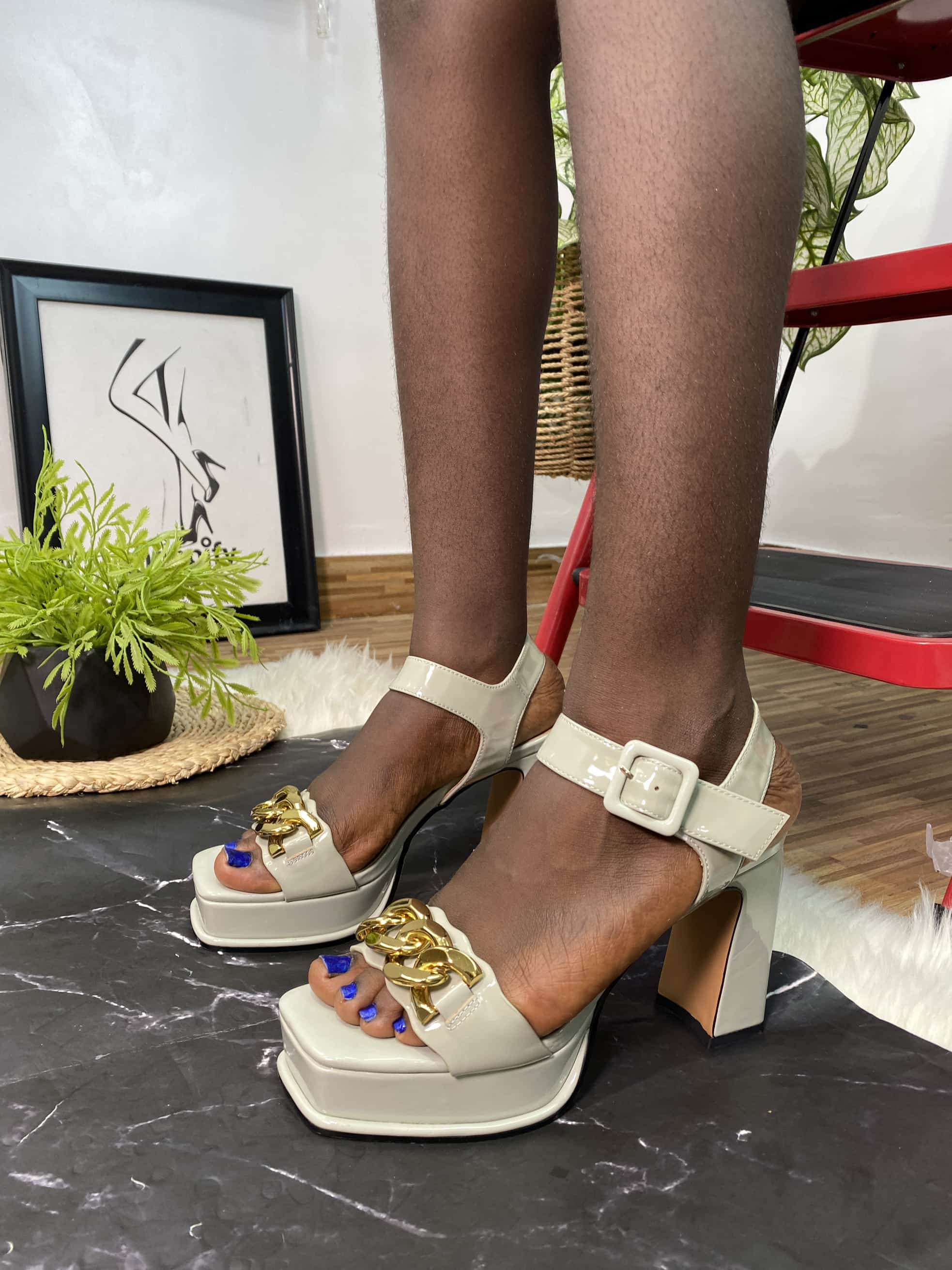 Zanvin Womens Sandals Clearance Women's Shoes Metal Chain Diamond