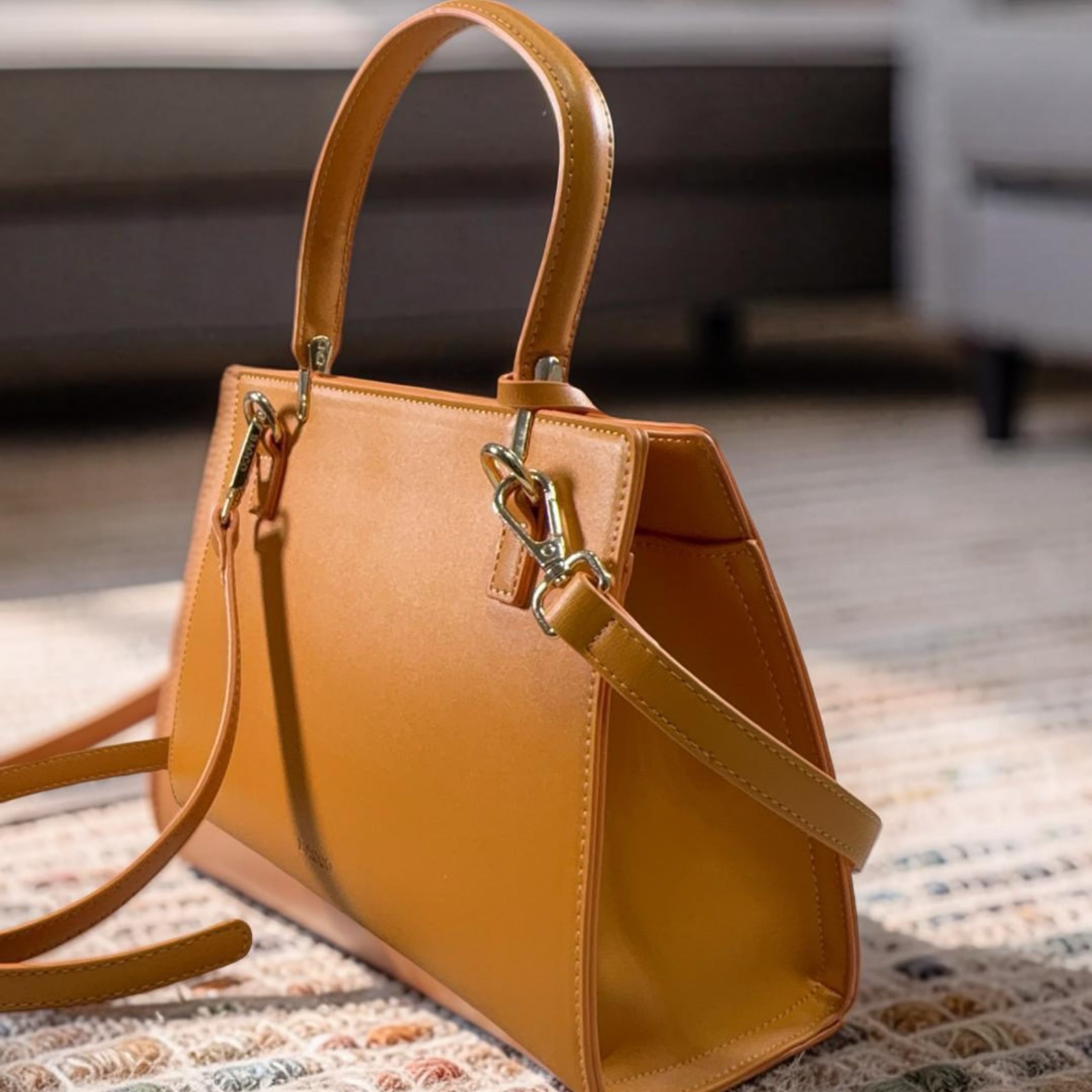 Bagco Single Top Handle Compact Bag in Orange