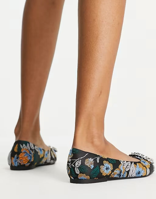 ASOS LAURA JACQUARD SHOES IN MULTI