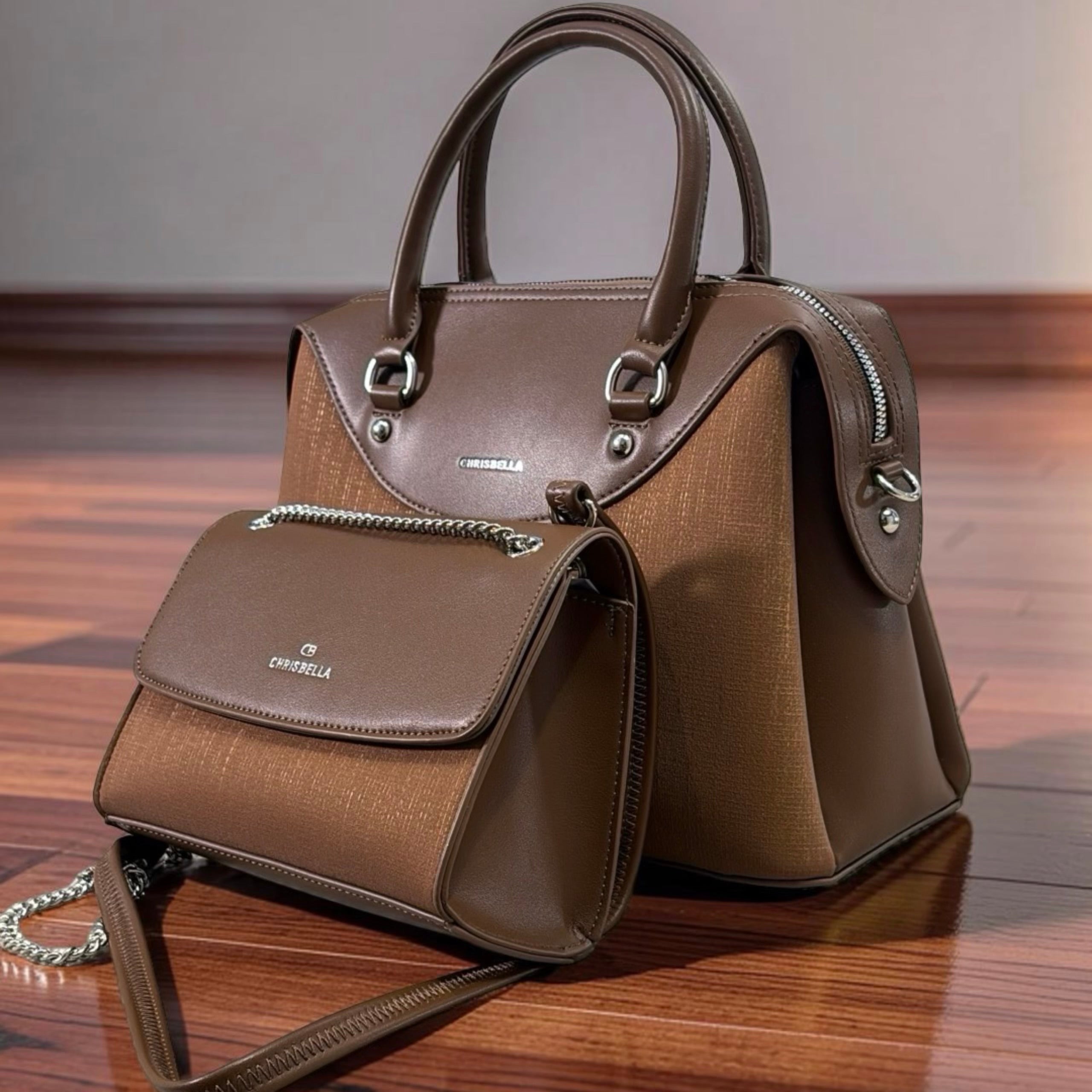 Chrisbella Medium 2-in-1 Bag in Brown