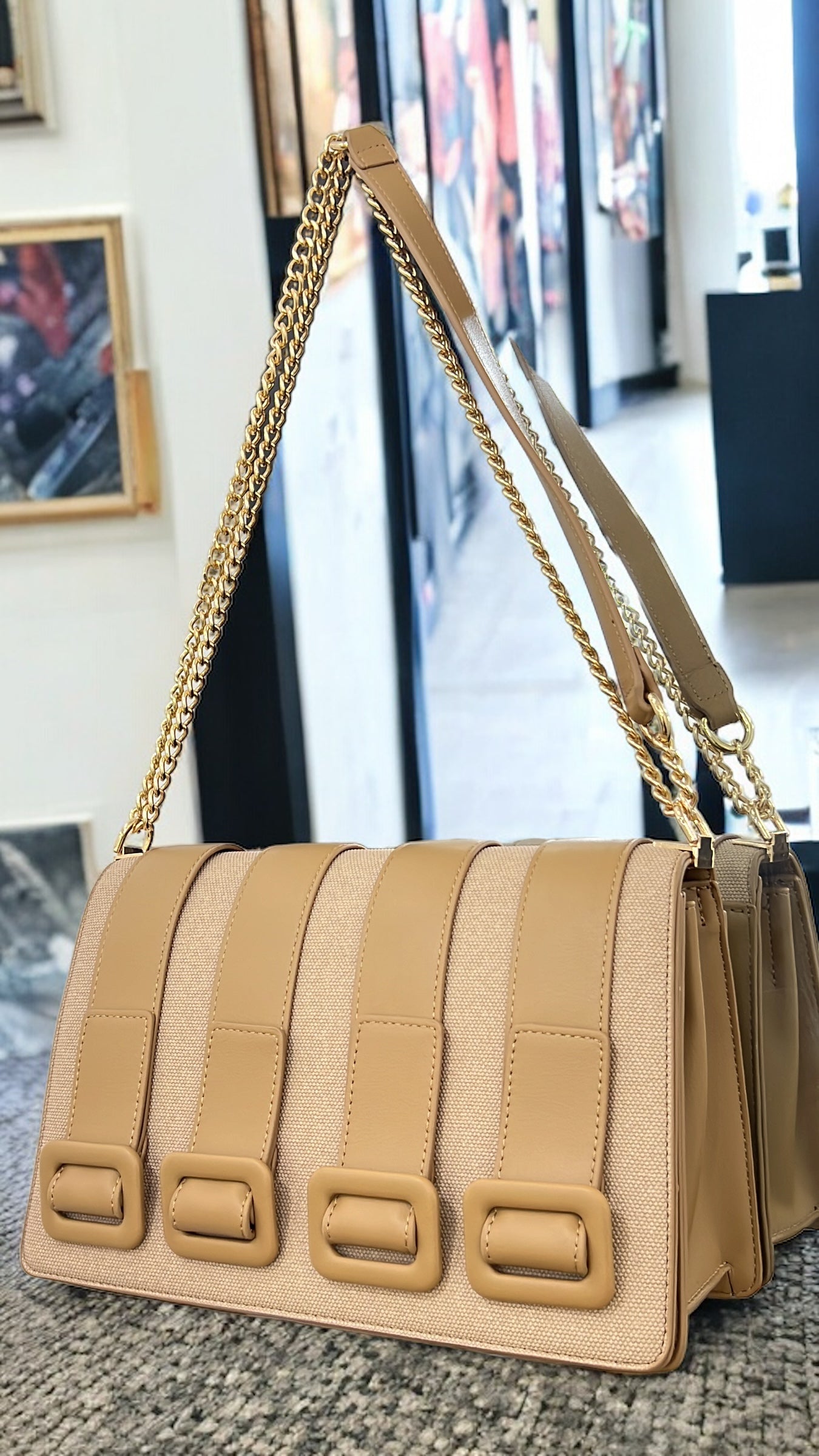 Beige side clearance bag