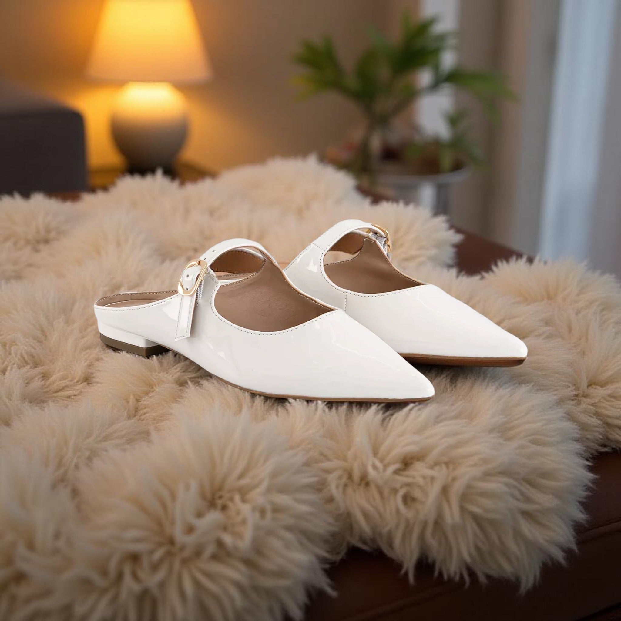 Office Patent Leather Finish in White