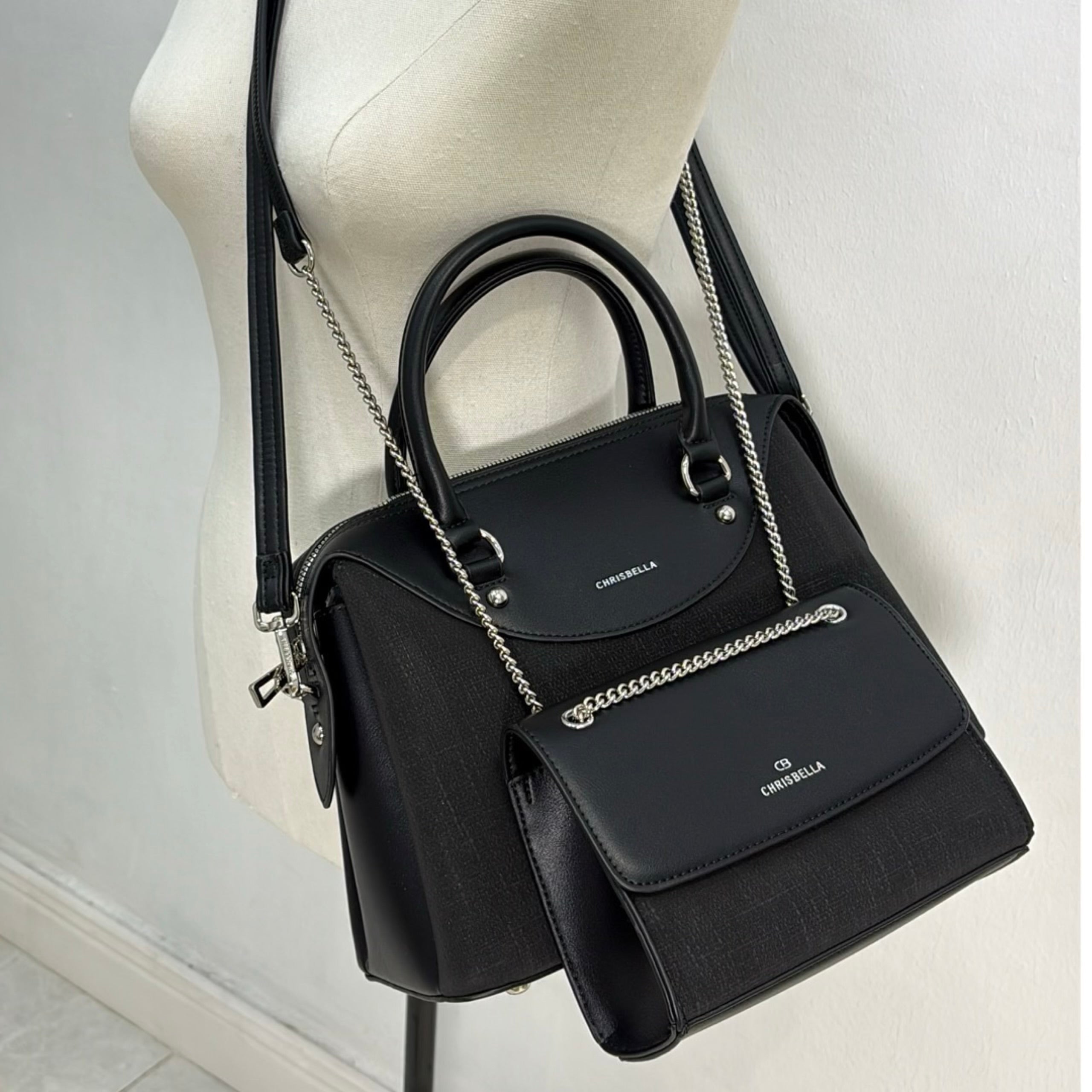 Chrisbella Medium 2-in-1 Bag in Black
