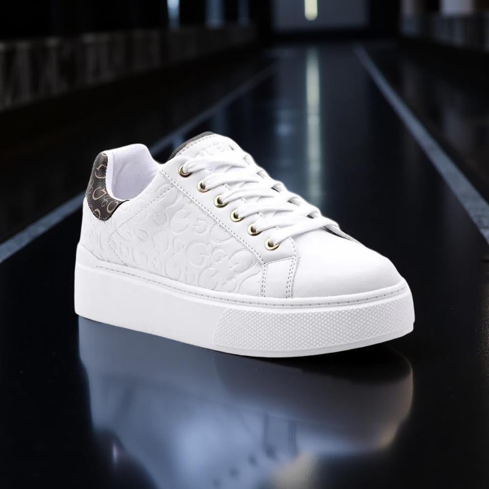 Guess G-Detail Lace-Up Sneakers in White