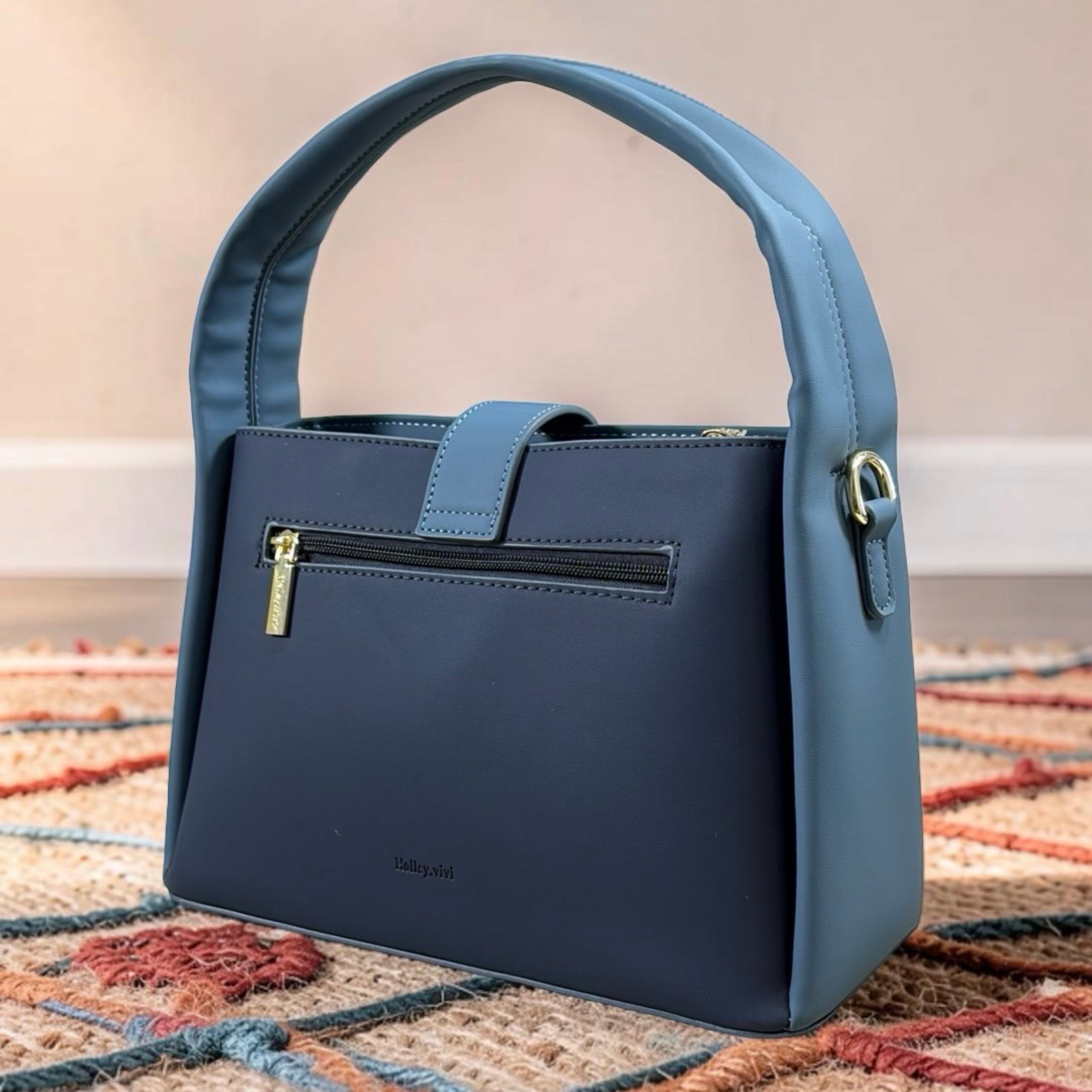 Holley Vivi Two-Tone Shoulder Bag in Navy