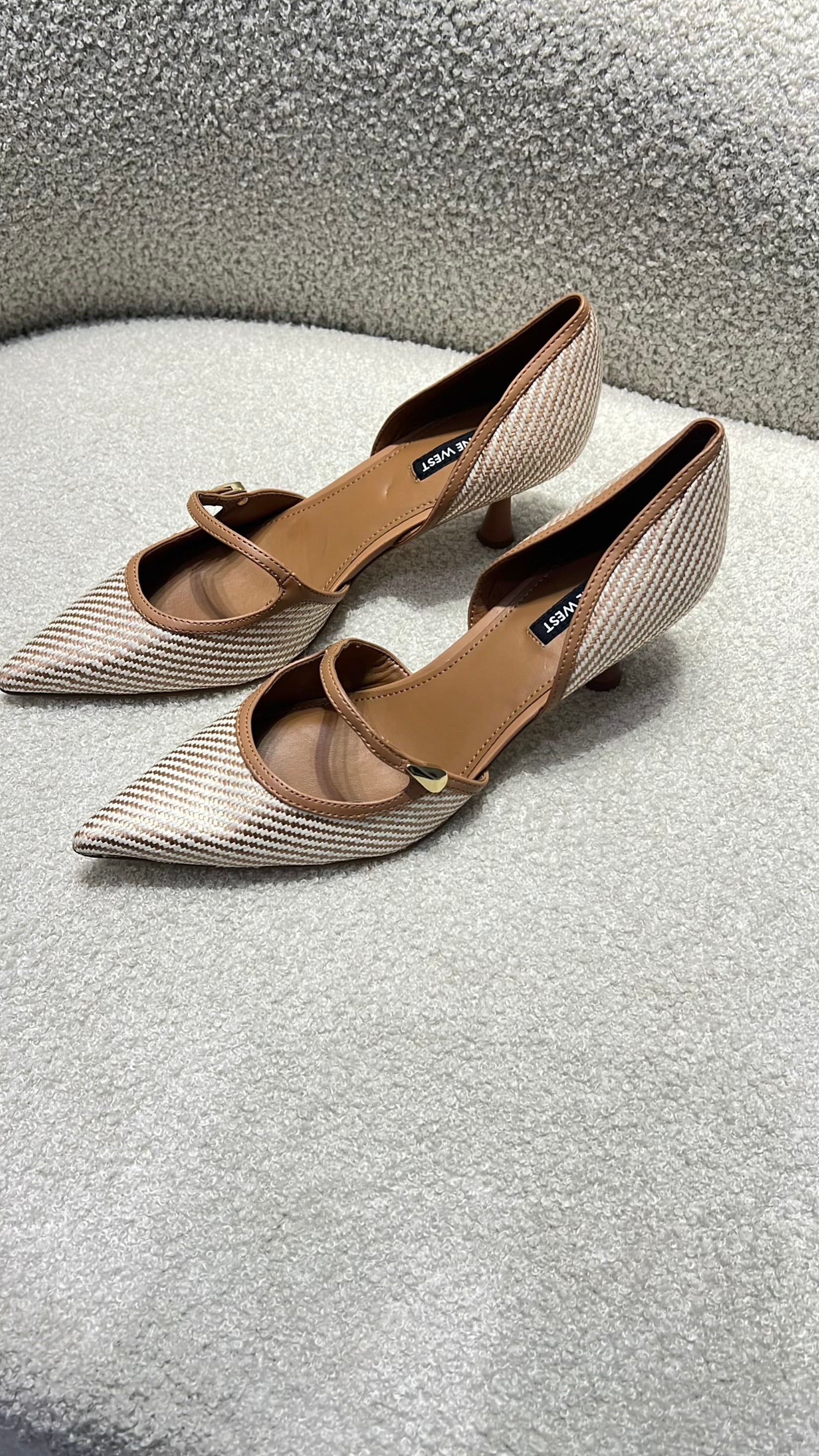 Nine West Faux Raffia D'orsay Pump in Brown