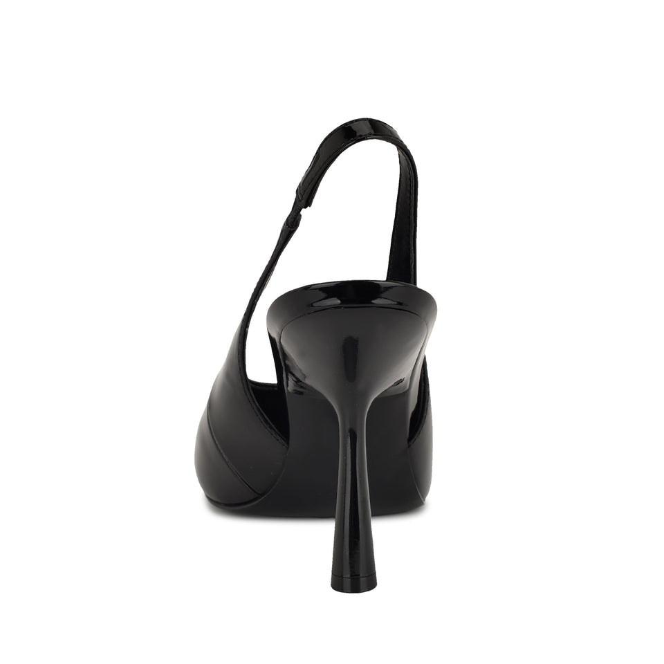 Nine West Patent Leather Pointed Slingbacks in Black