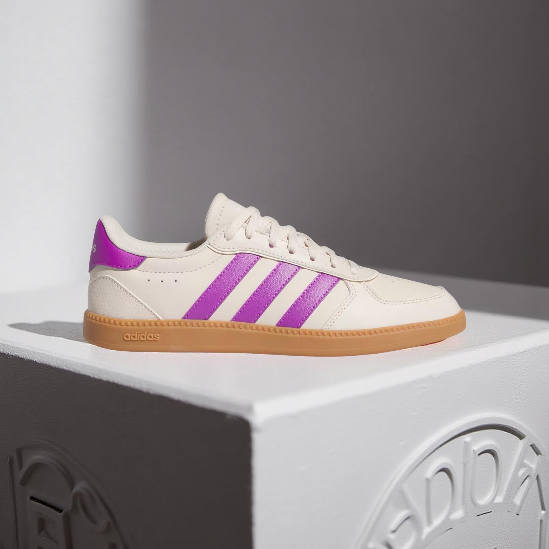 Adidas Breaknet Sleek Sneakers in Ivory/Purple Burst