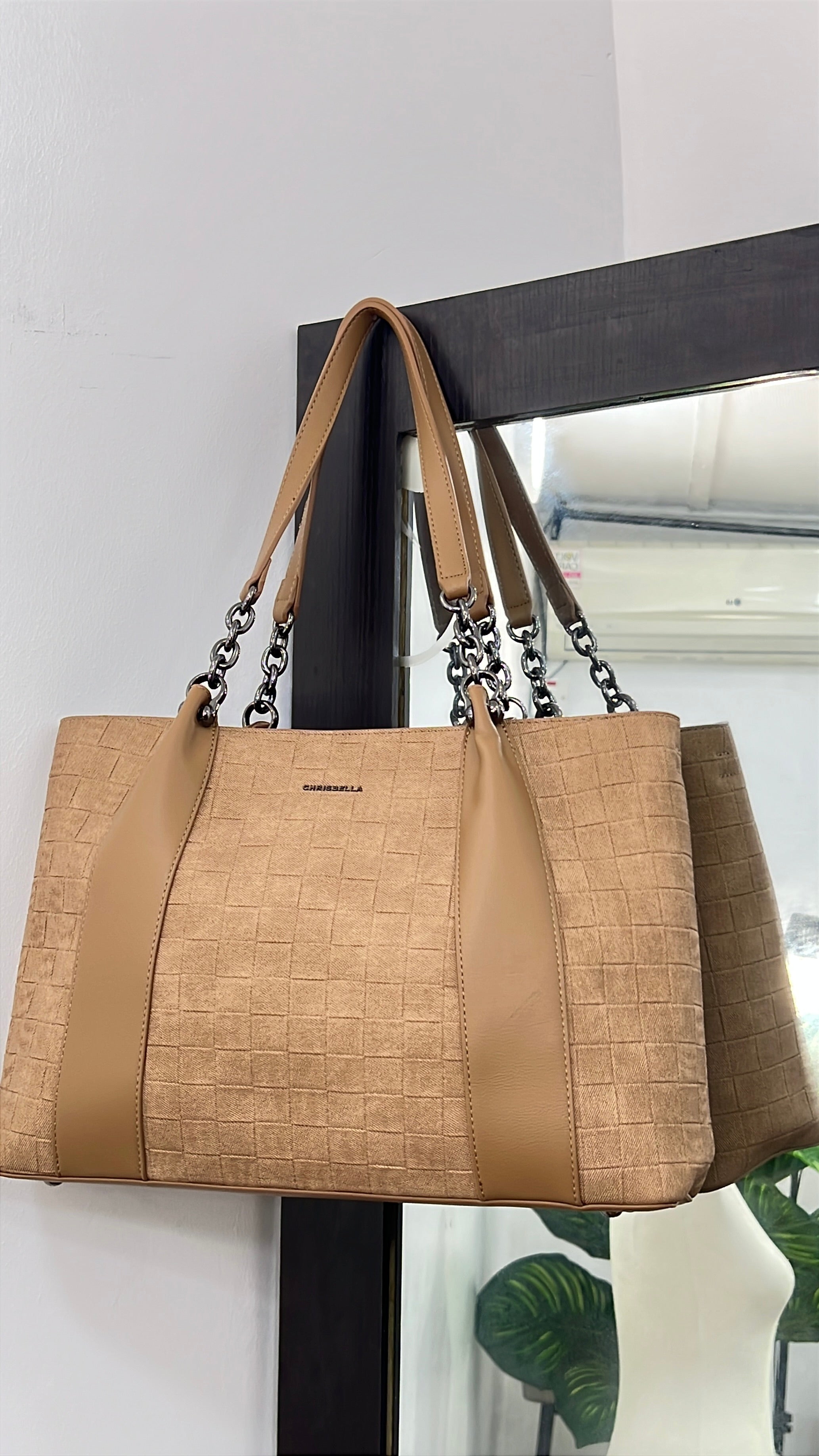 Chrisbella Tile Large Bag in Beige