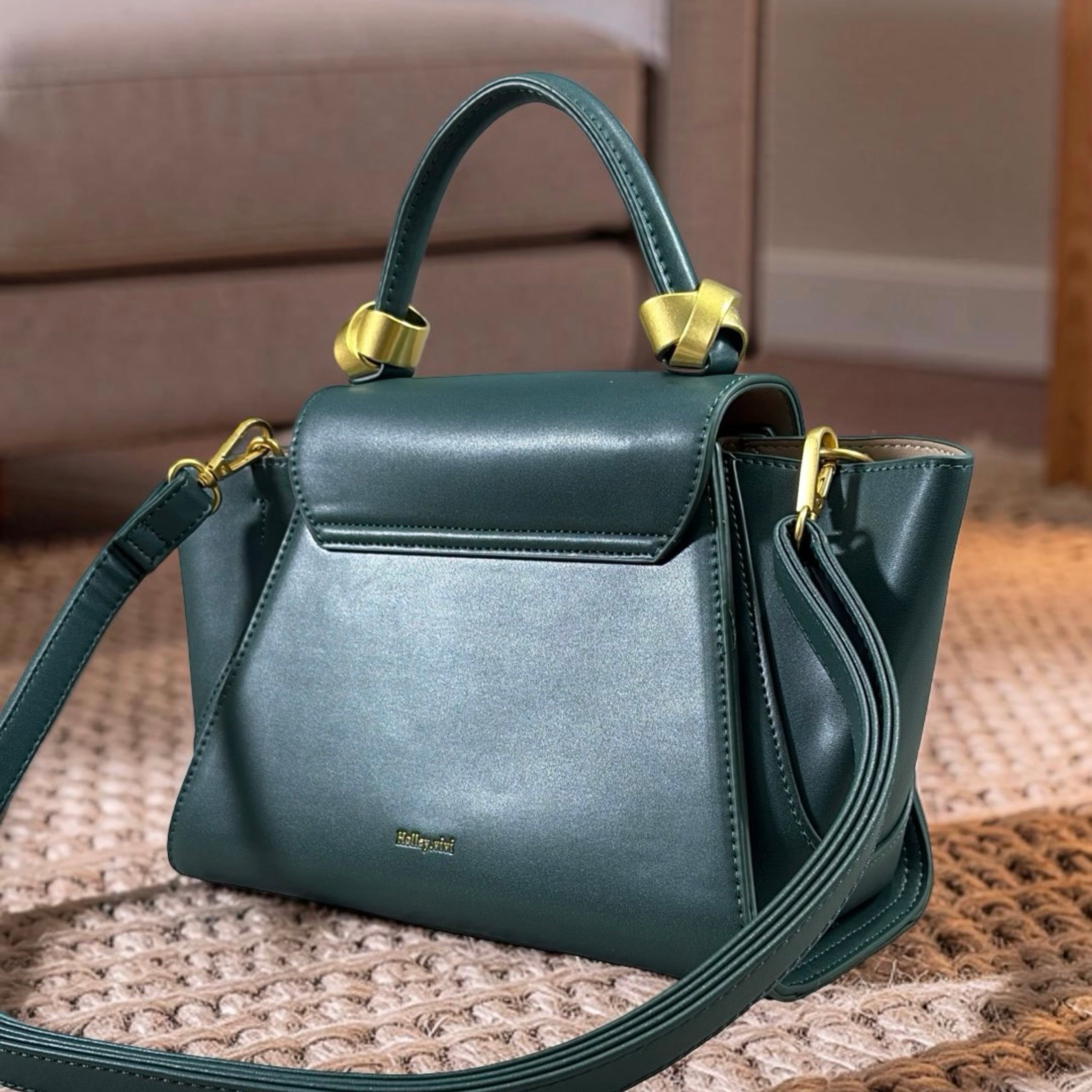 Hollley VIvi Winged Scarf Detail Bag in Green