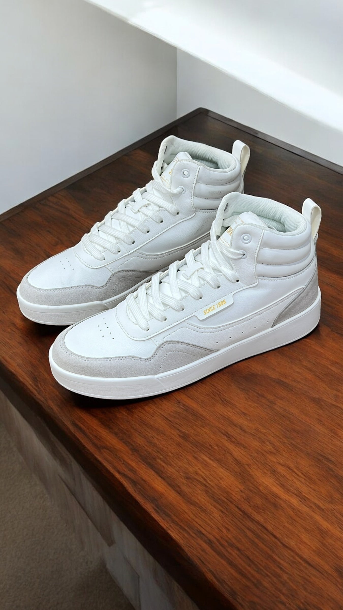 SEMIR UNISEX ANKLE LACE-UP SNEAKERS IN WHITE