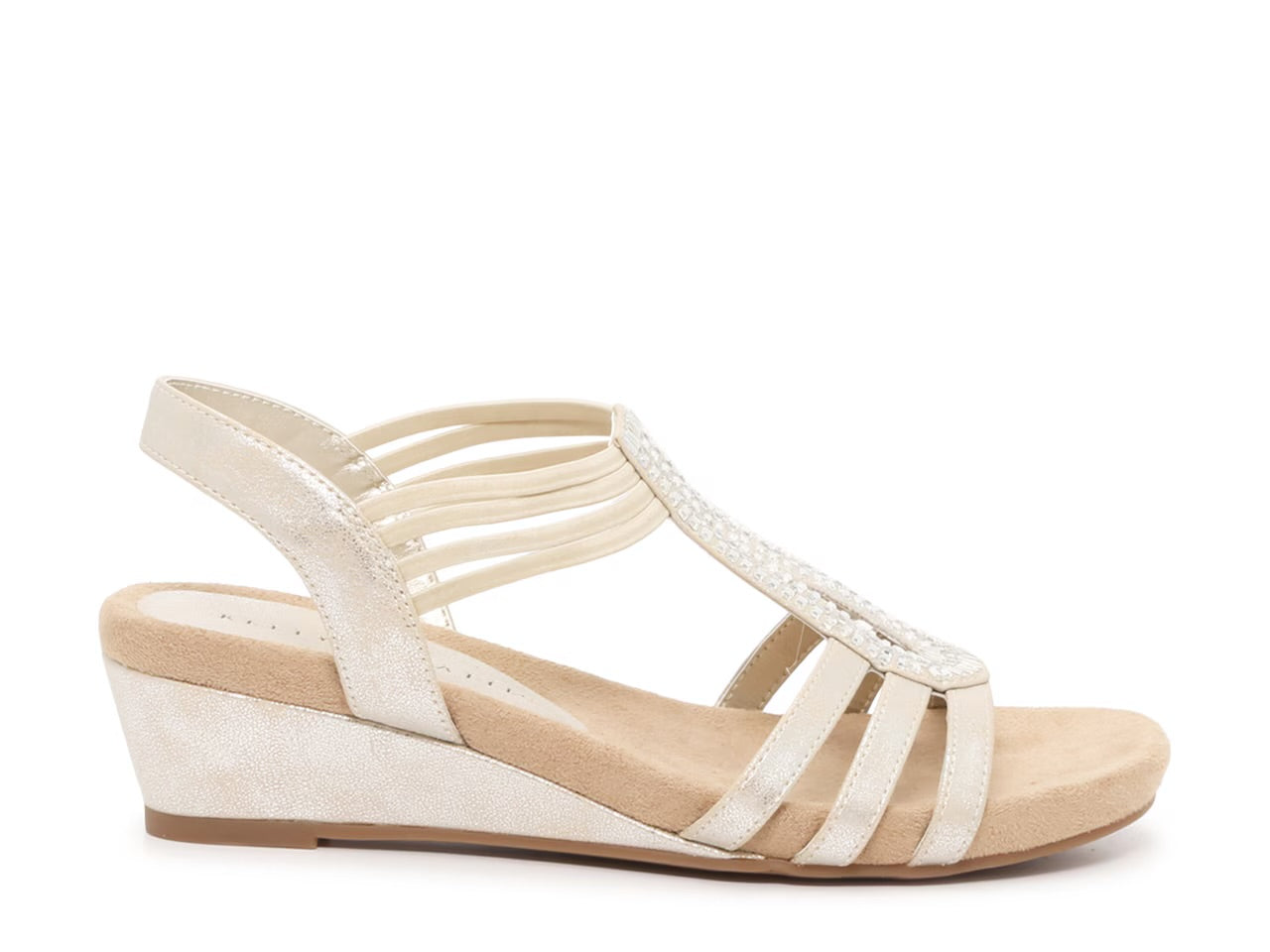 KELLY & KATIE WEDGE SANDAL IN CHAMPAGNE