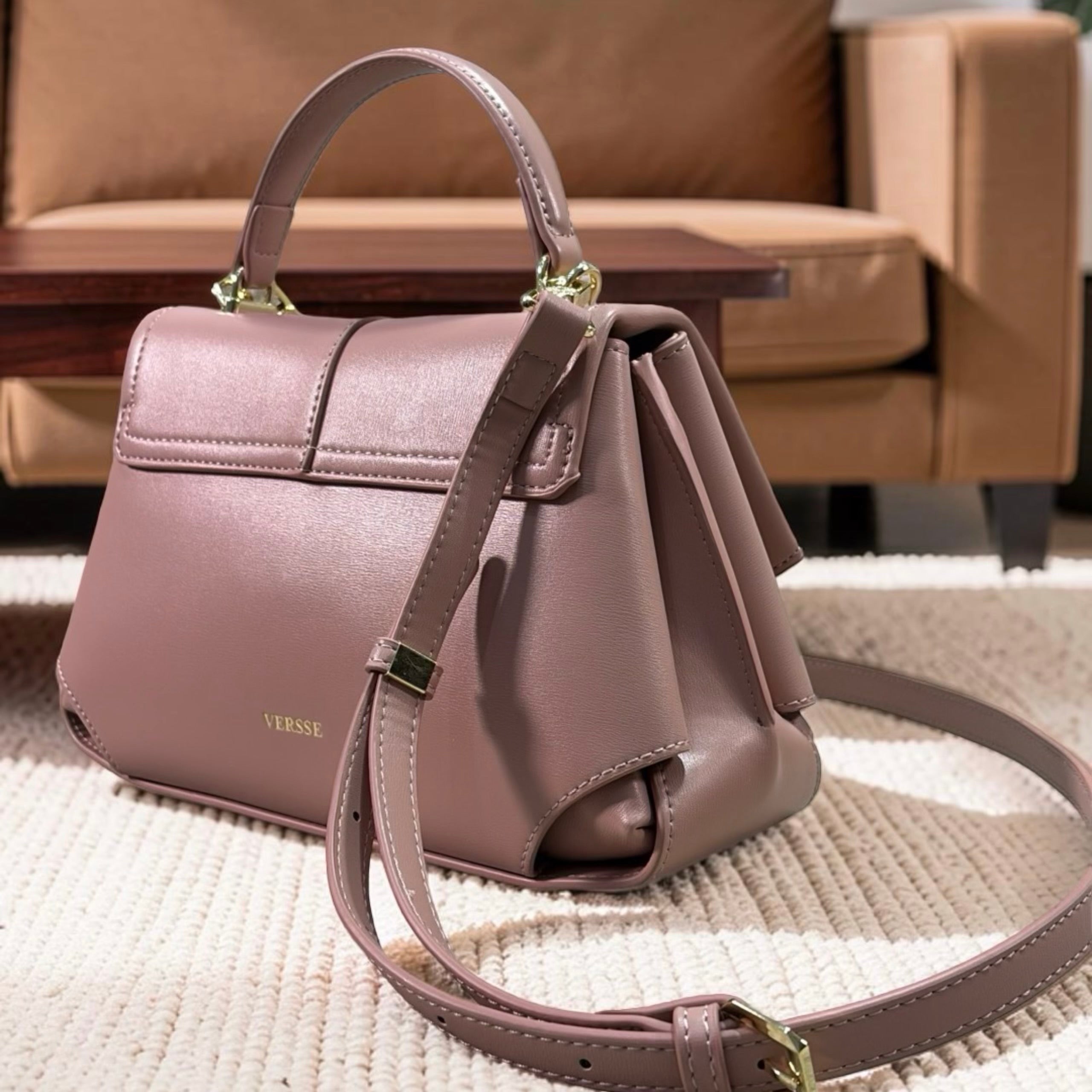 Versse Top Handle Small Bag in Pink