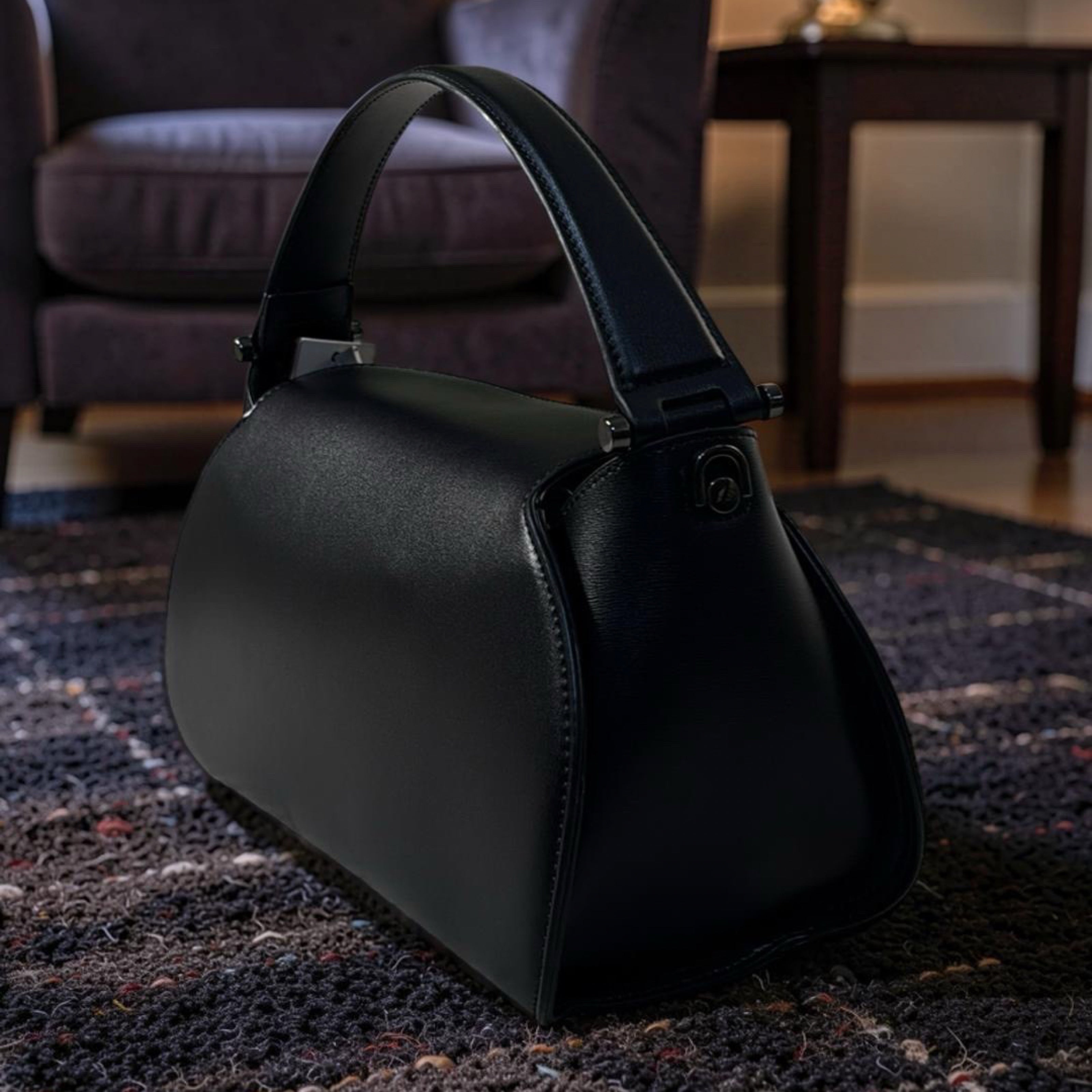 Chrisbella Wrap Deisgn Top Handle Bag in Black