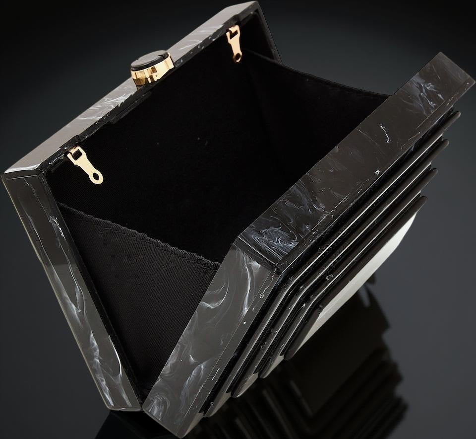 Acrylic Rectangular Clutch Purse in Black