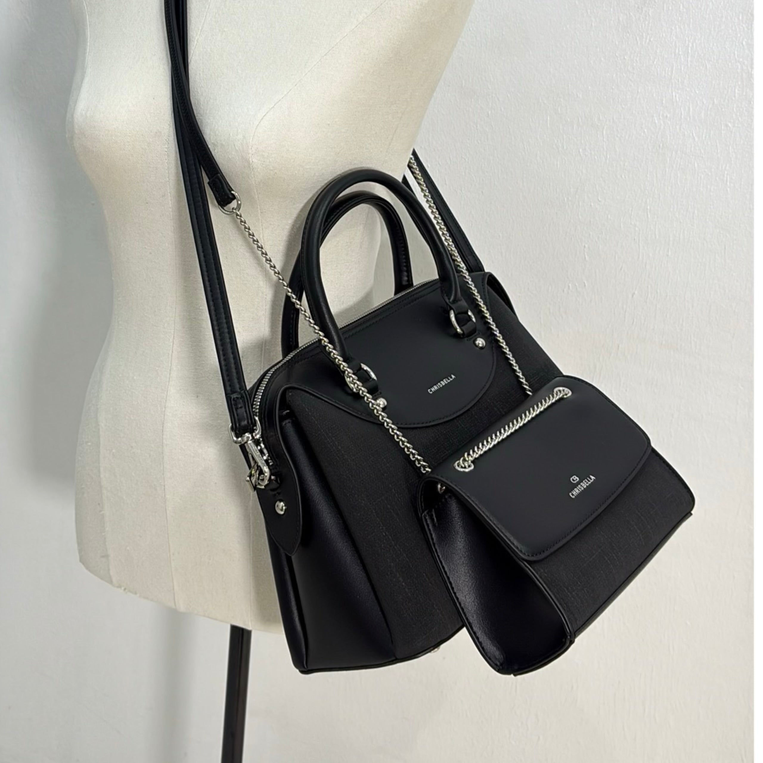 Chrisbella Medium 2-in-1 Bag in Black