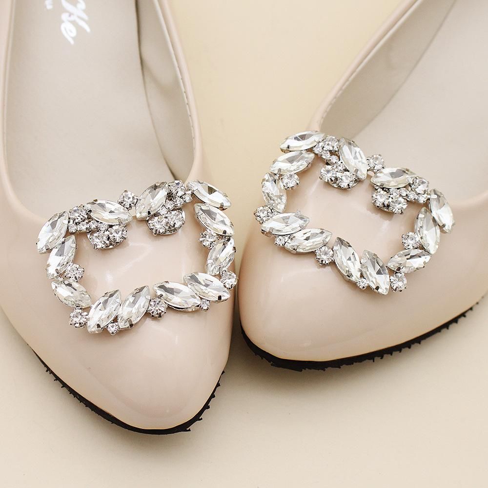 SQUARE CRYSTAL SHOE BROOCHES