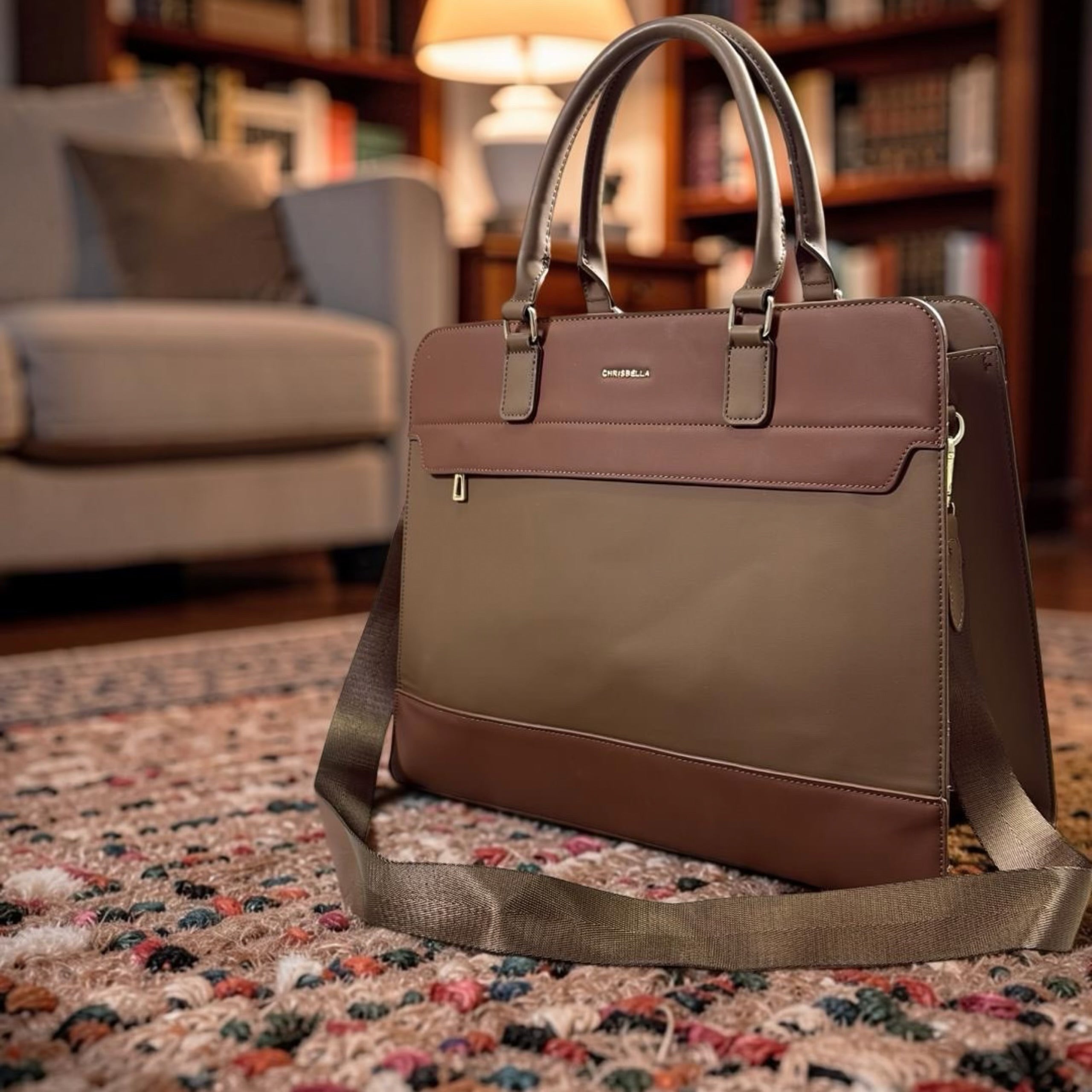 Chrisbella Unisex Laptop/Travel Bag in Brown