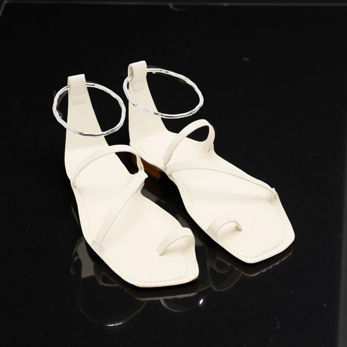 Parfois Ankle Rimg Detail Sandal in White
